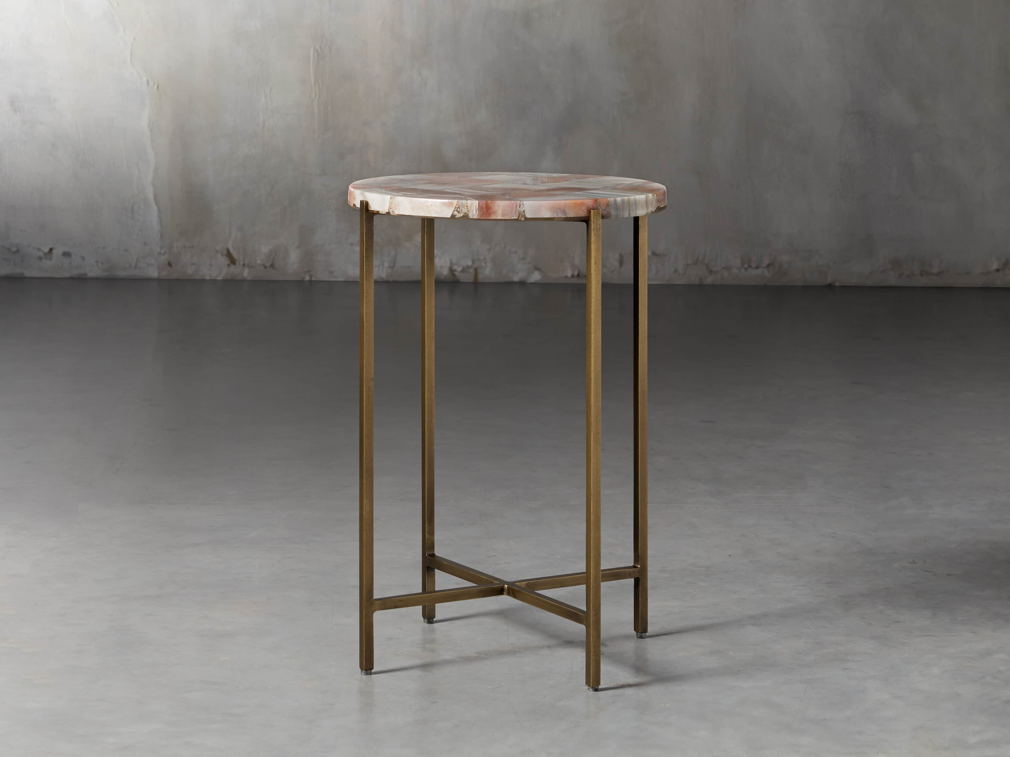 Ludlow 15" Botswana Quartz Martini Table, slide 1 of 6