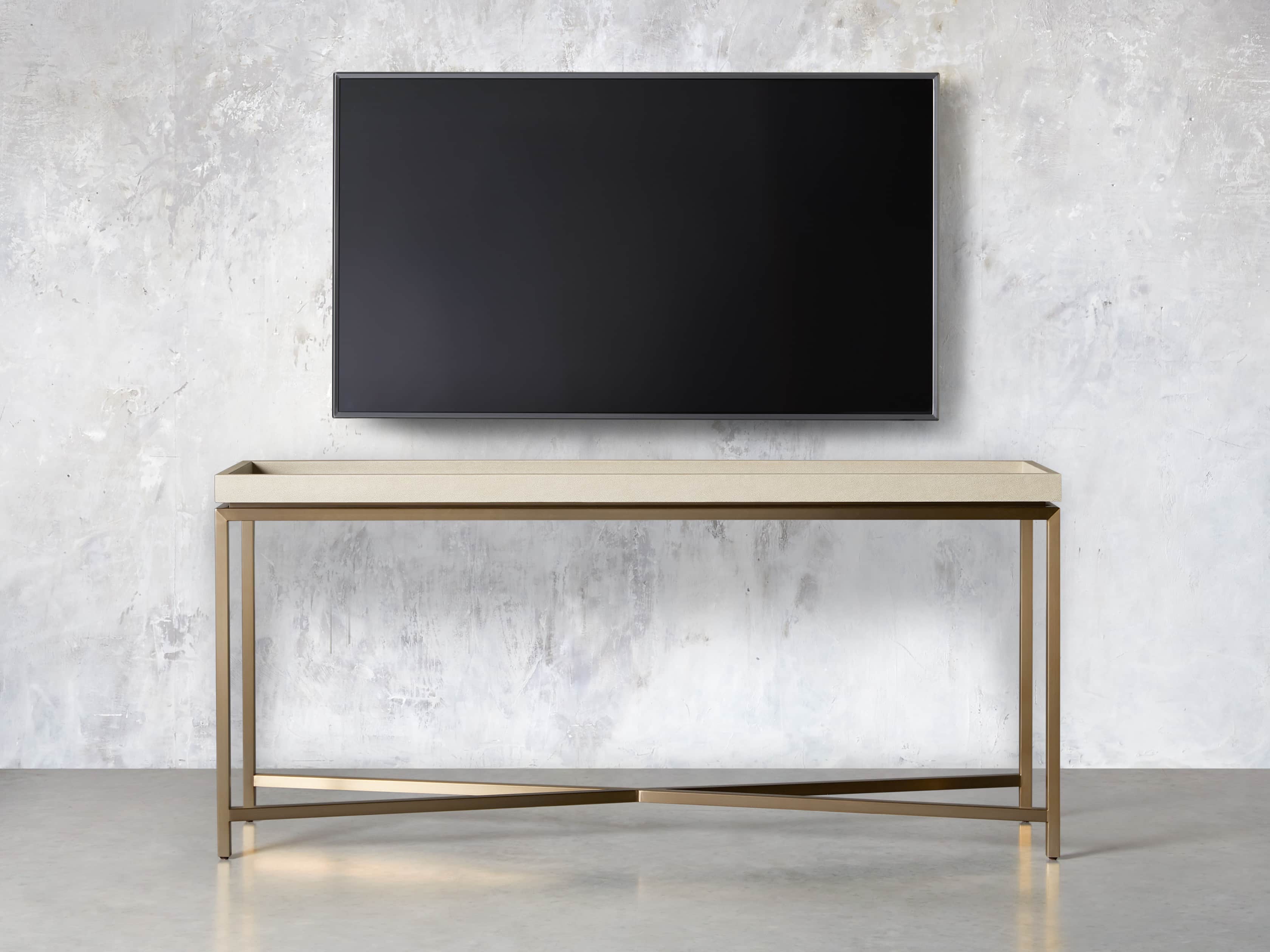 Malone 66" Console Table in Shagreen Bone, slide 4 of 8