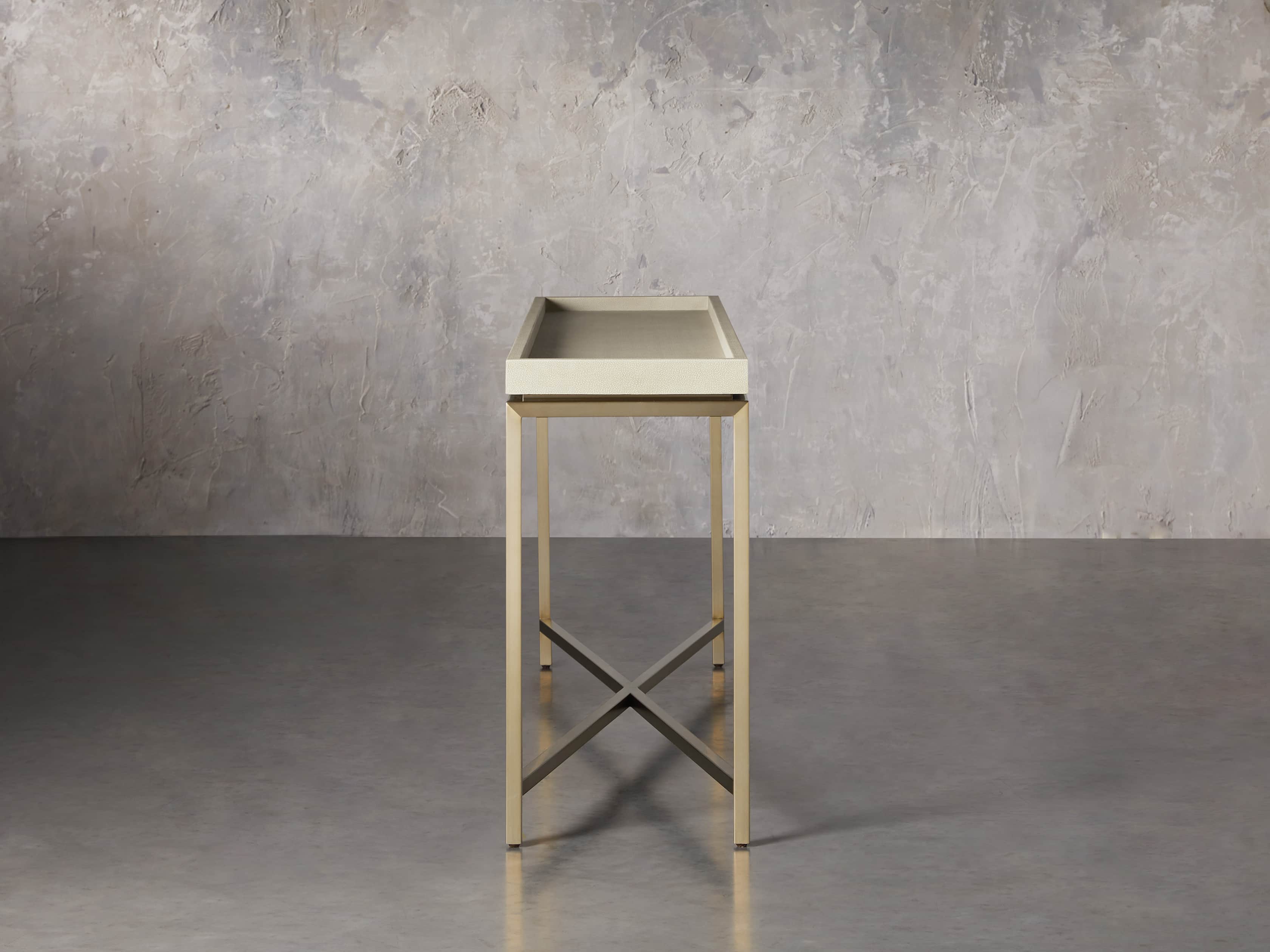 Malone 66" Console Table in Shagreen Bone, slide 3 of 8
