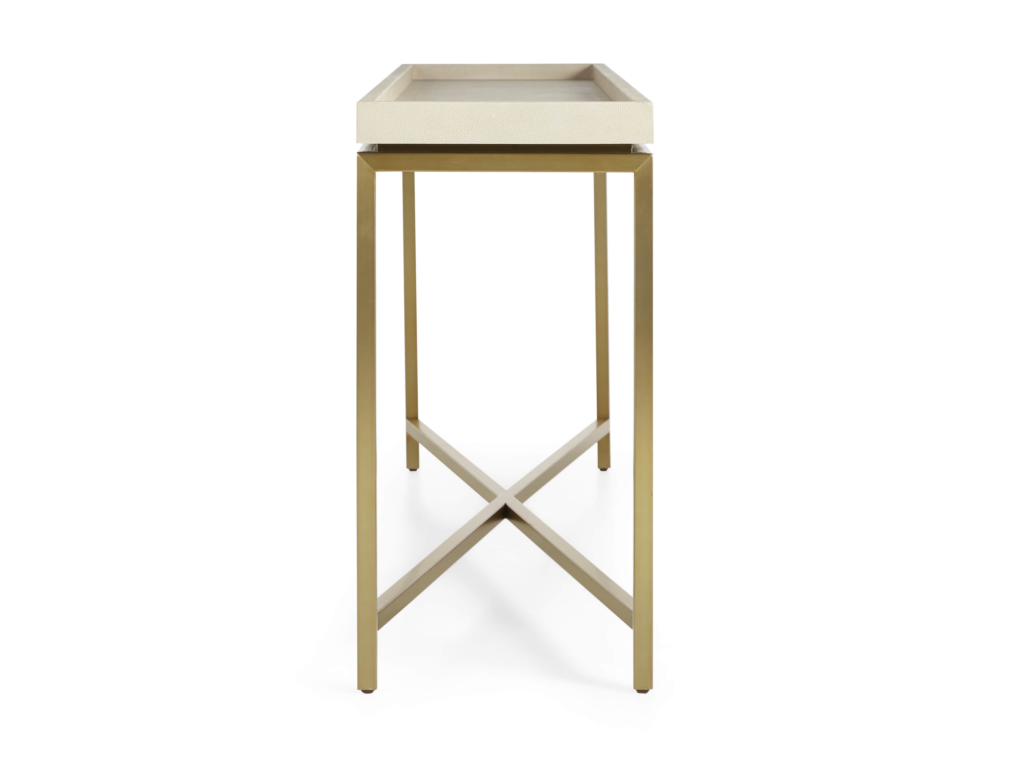Malone 66" Console Table in Shagreen Bone, slide 8 of 8