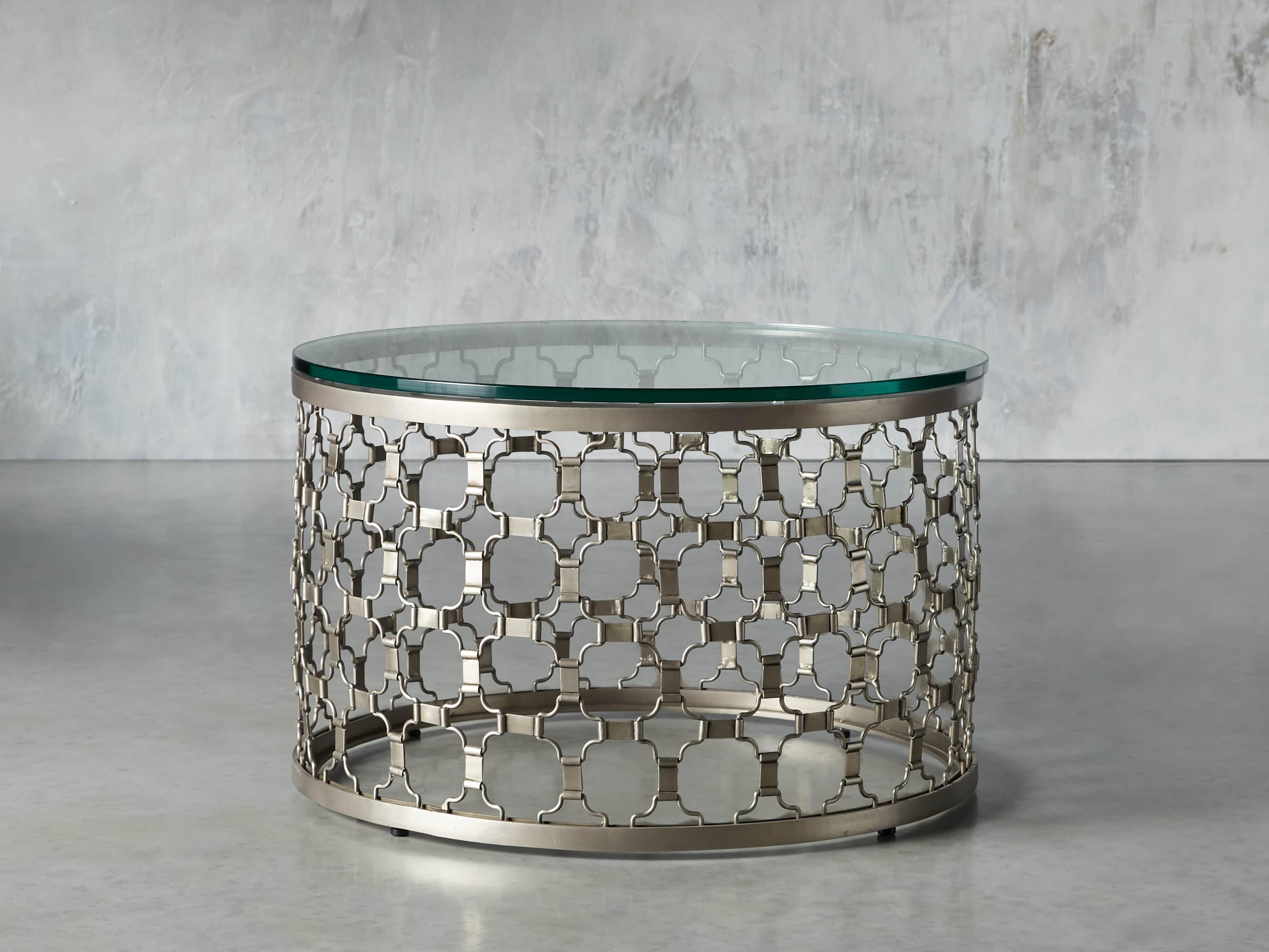 Naomi 30" Round Coffee Table in Pewter