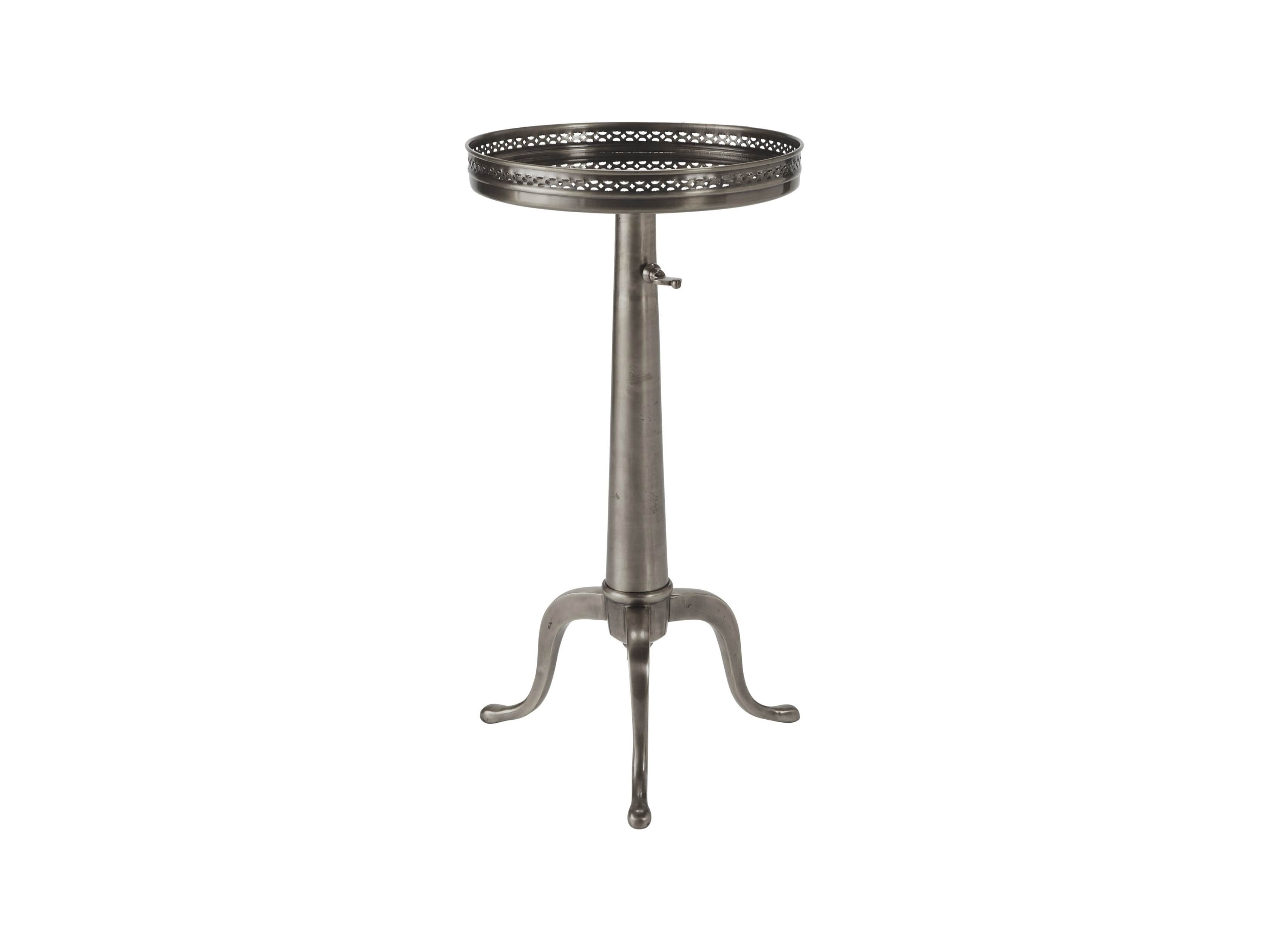 Naomi 12" Round Adjustable End Table In Pewter, slide 3 of 3
