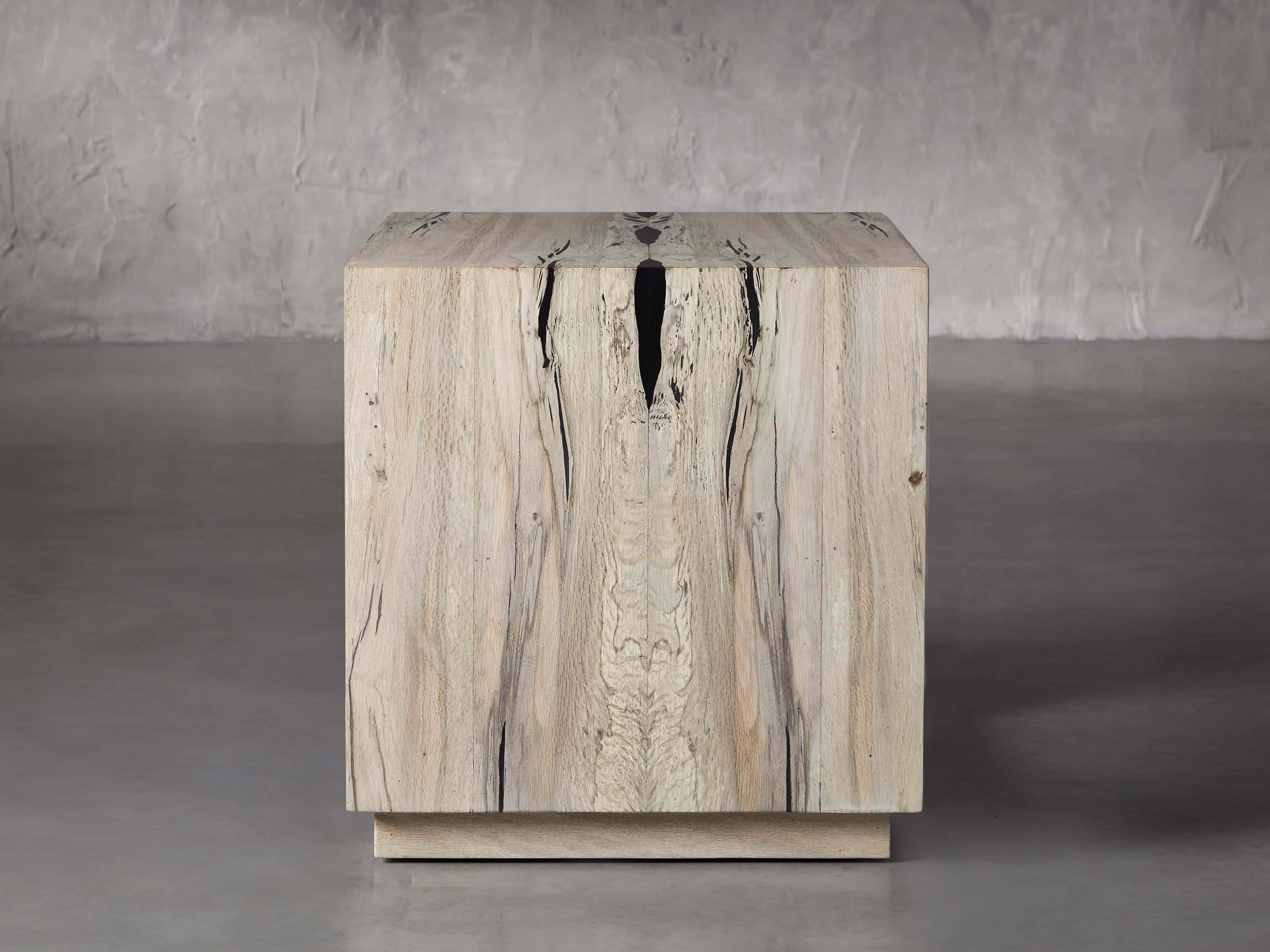 Nika 24" Spalted Oak Cube End Table