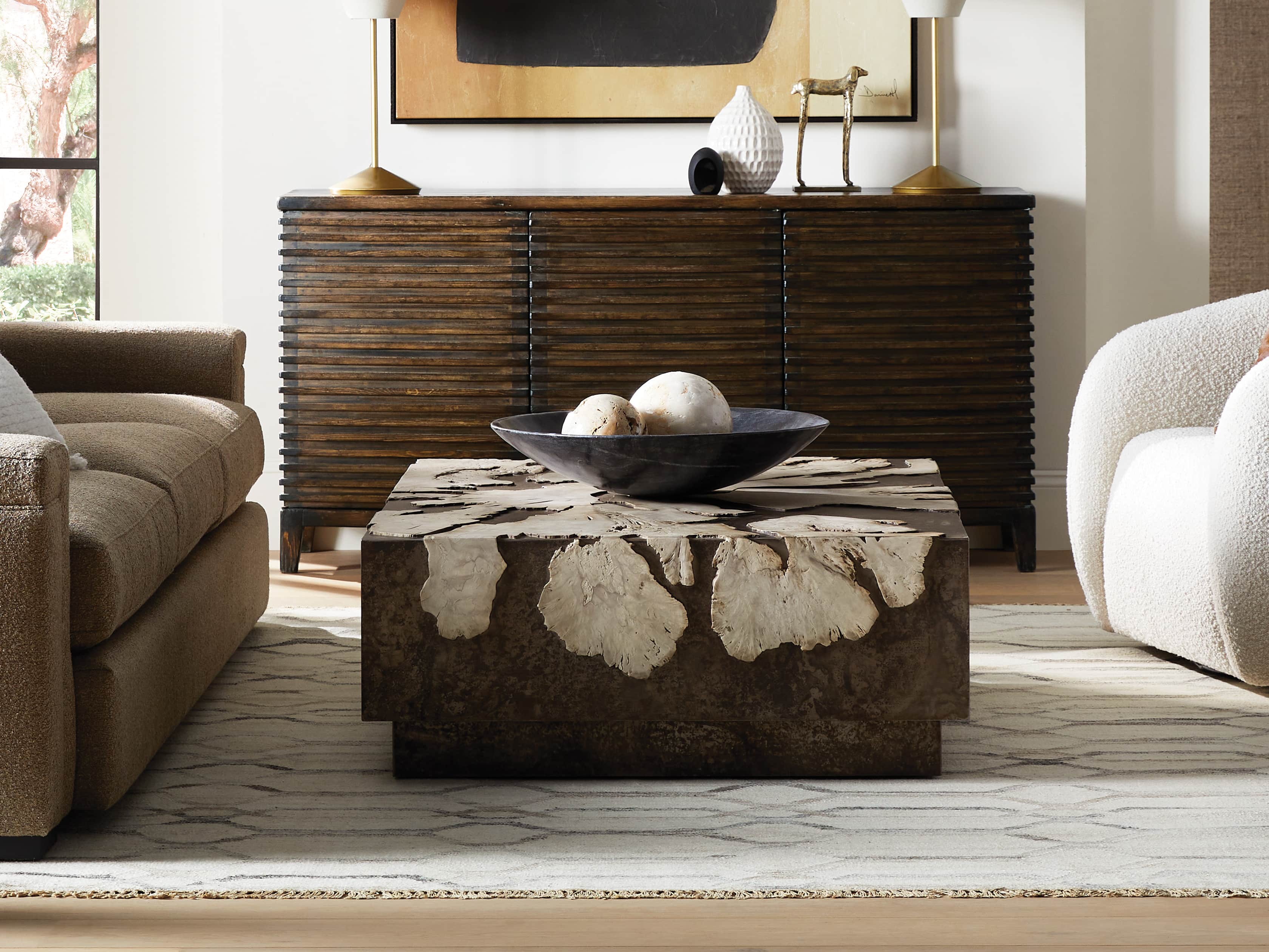 arhaus coffee table wood