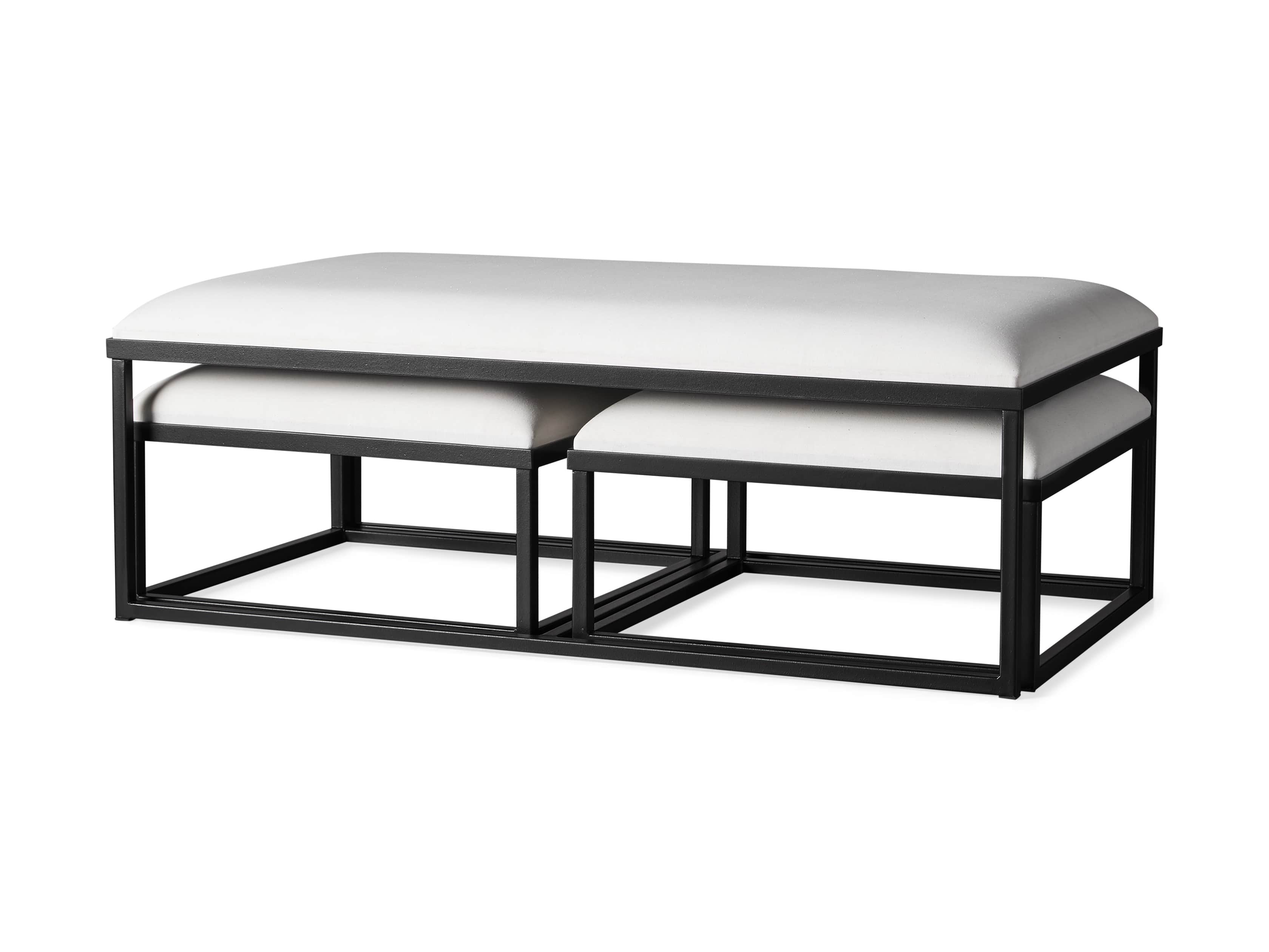 Palmer Upholstered 53" Rectangle Nesting Coffee Table in Black Base, slide 5 of 5