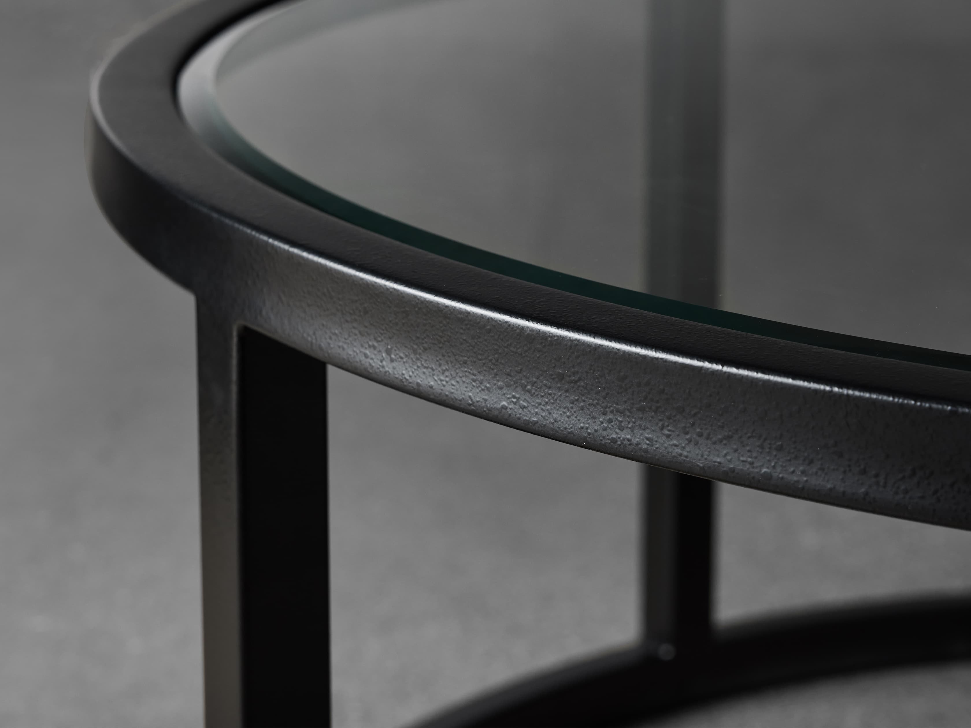 Iron and Glass Round Coffee Table