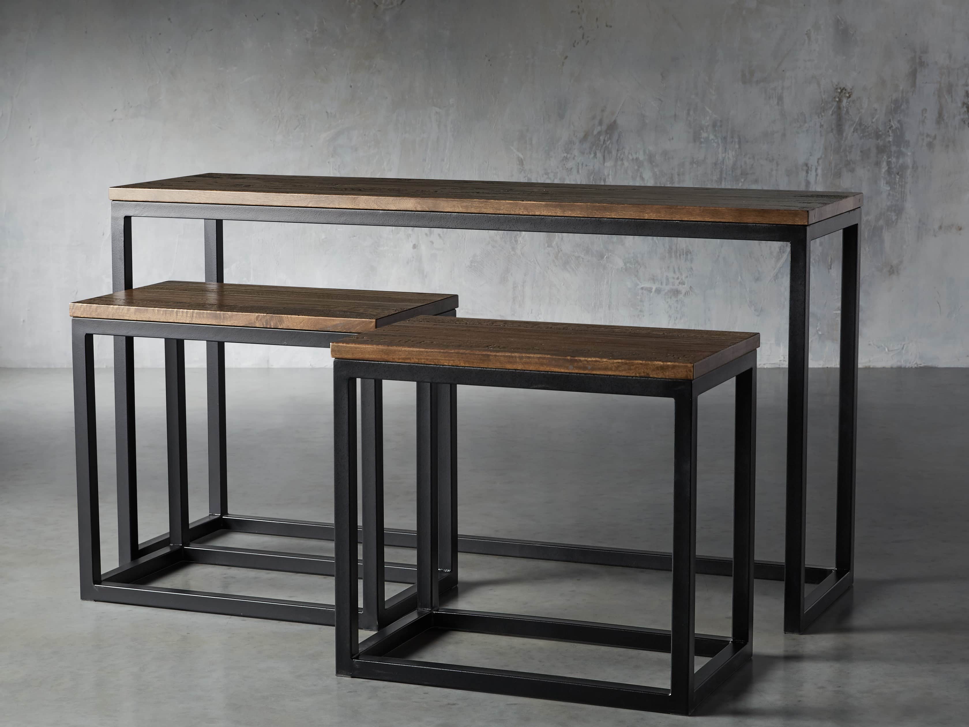 Palmer Nesting Console Table Set in Bali Brown