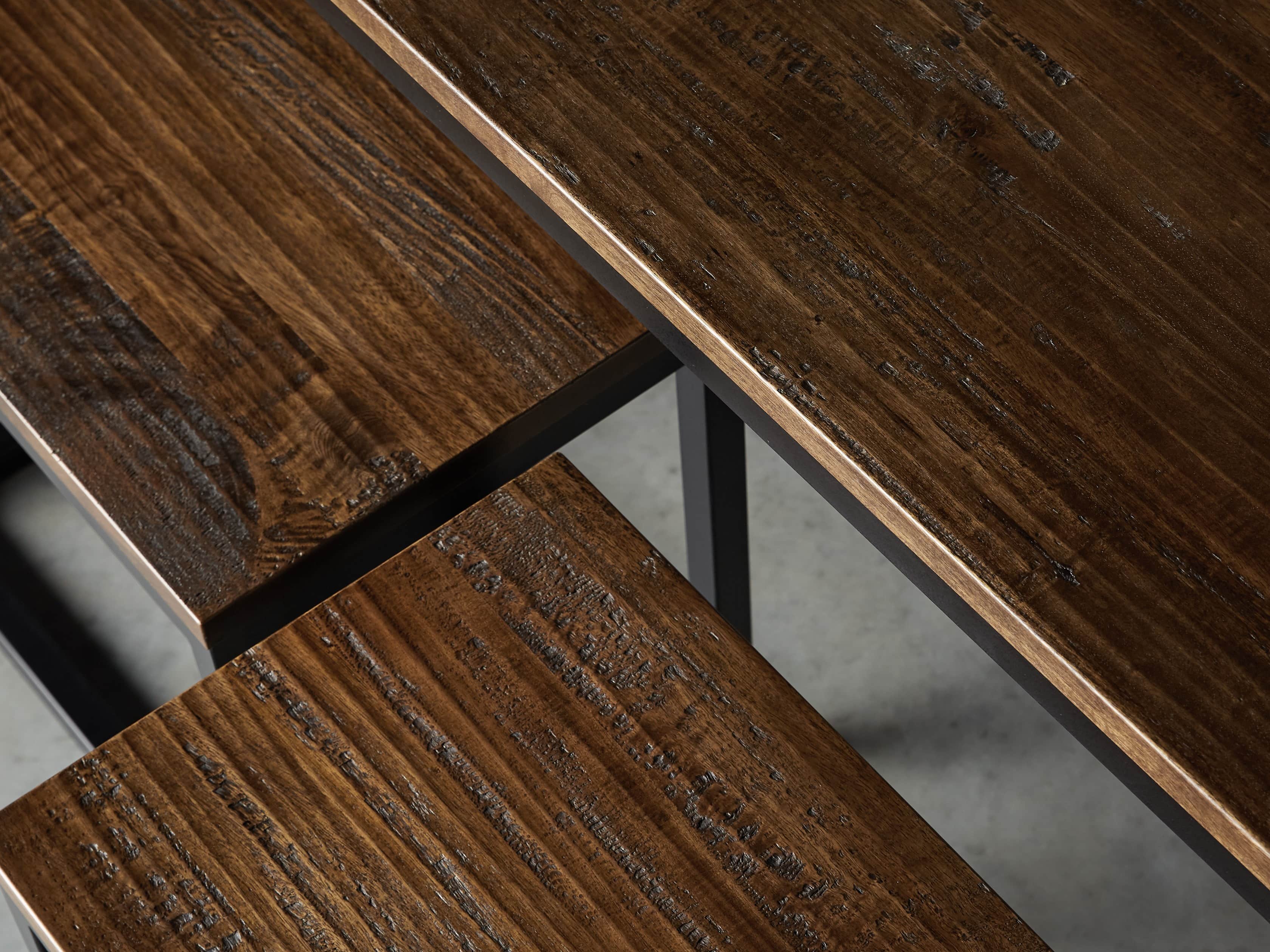 Palmer Nesting Console Table Set in Bali Brown