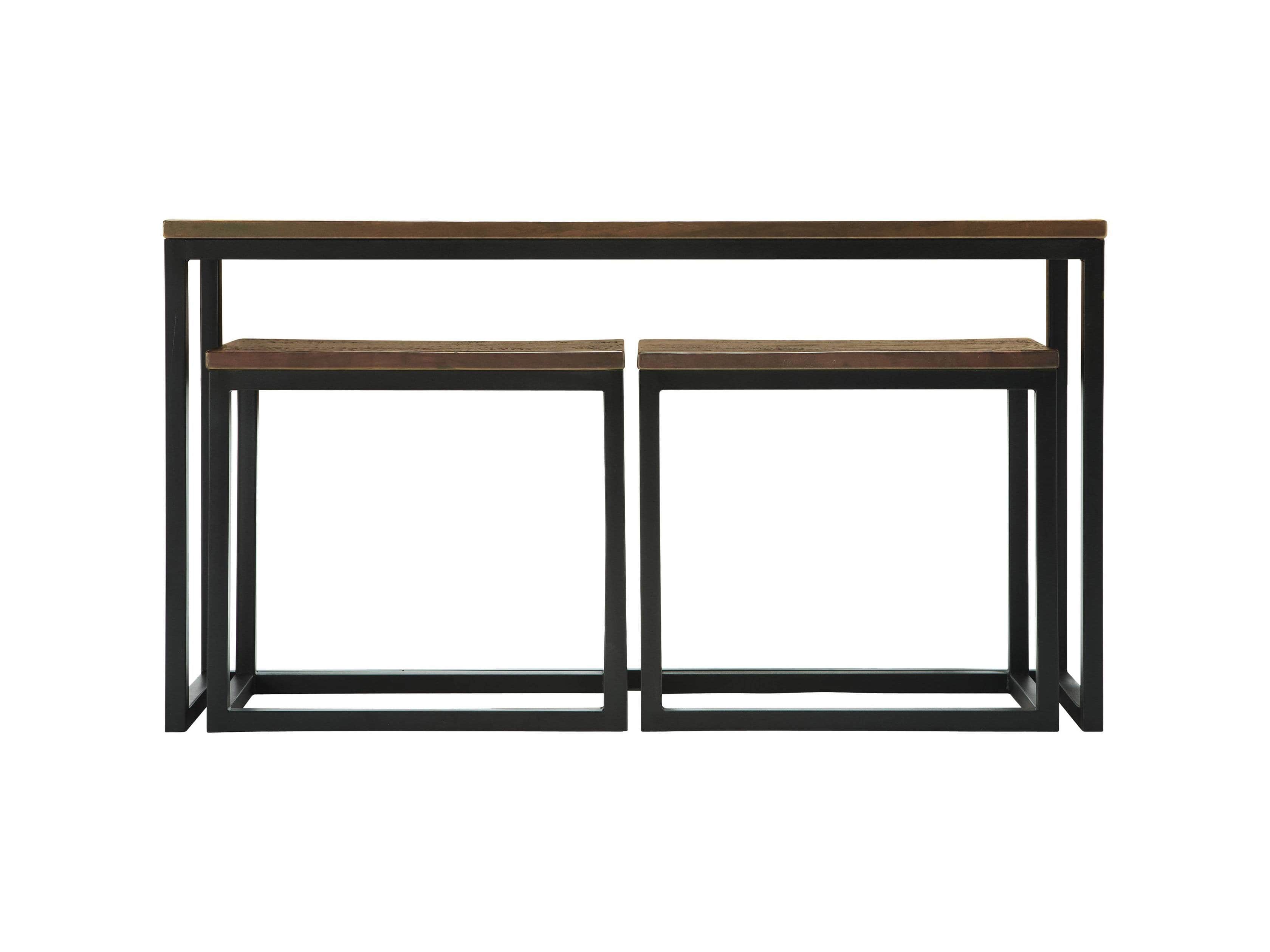 Palmer Nesting Console Table Set in Bali Brown