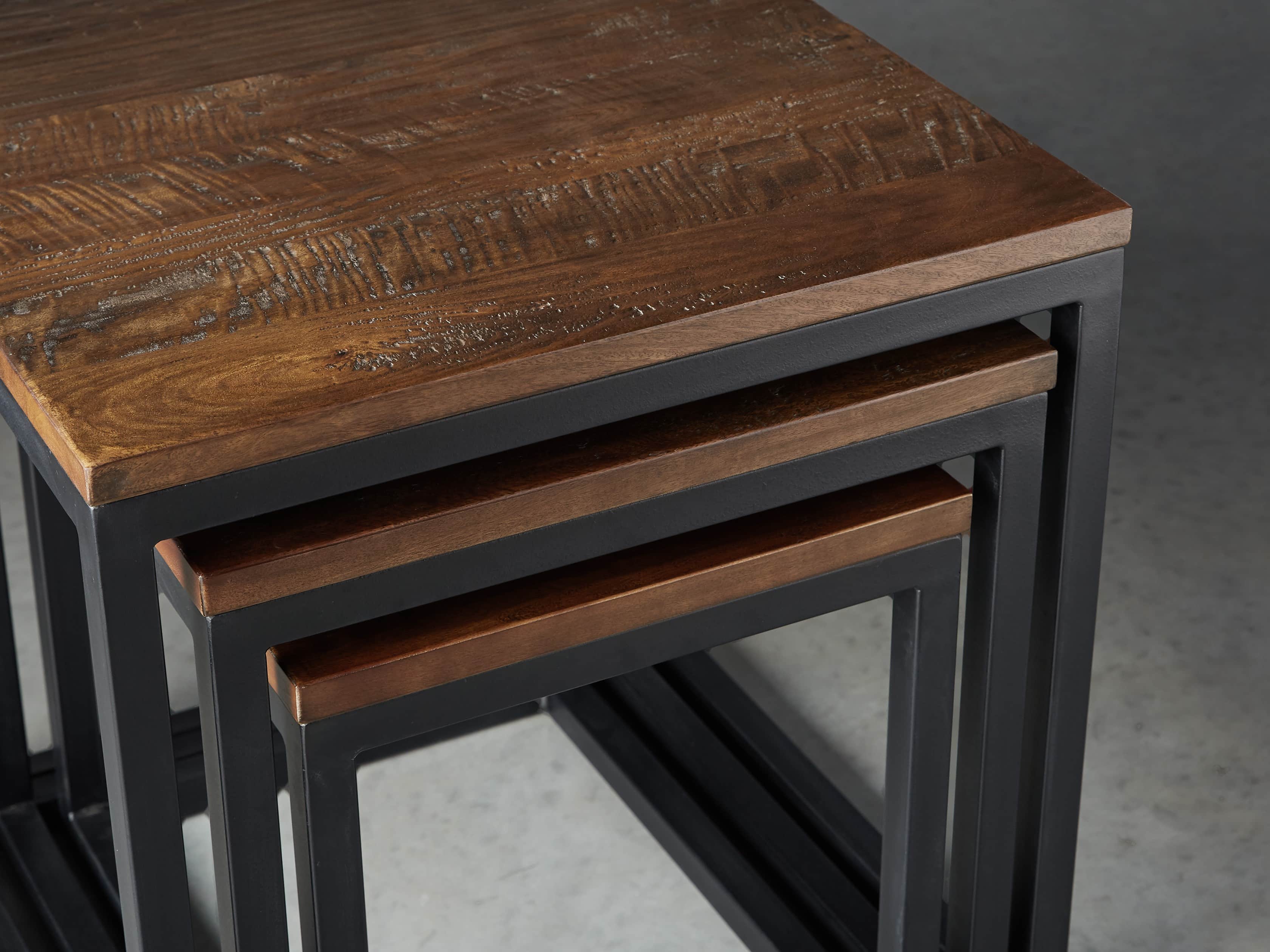 Palmer Nesting End Table Set in Bali Brown