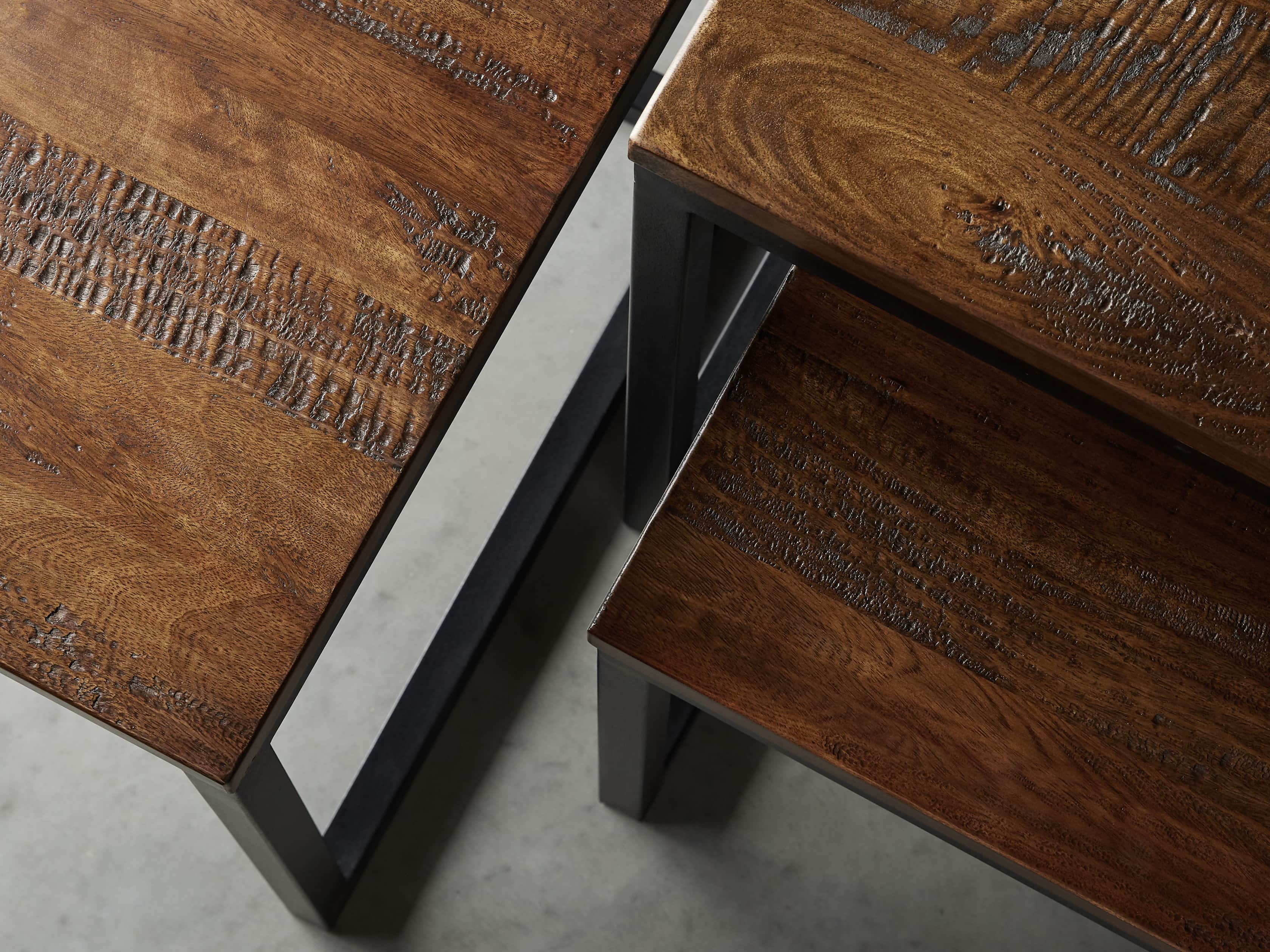 Palmer Nesting End Table Set in Bali Brown