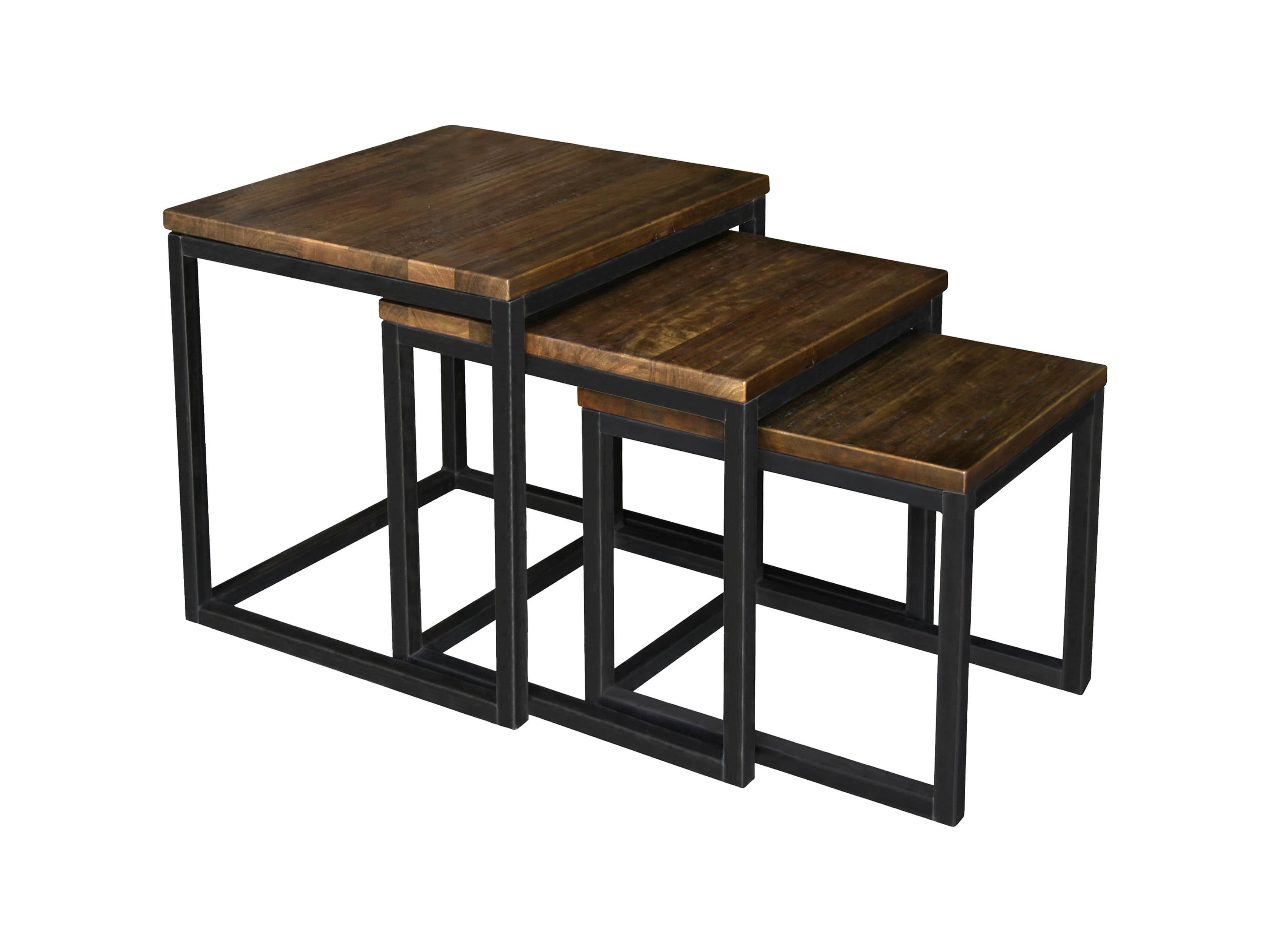 Palmer Nesting End Table Set in Bali Brown