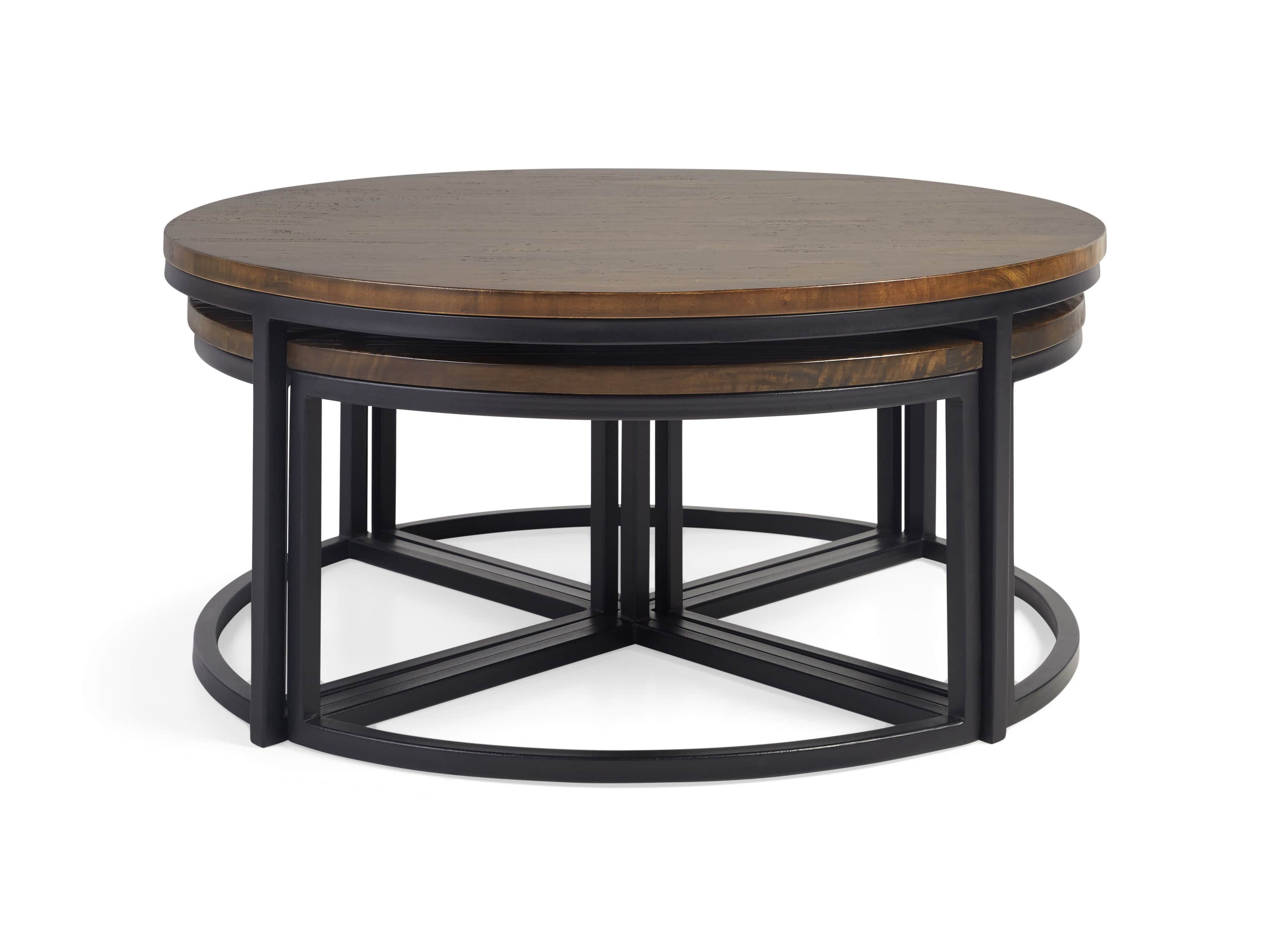 Palmer Round Nesting Coffee Table in Bali Brown, slide 4 of 8