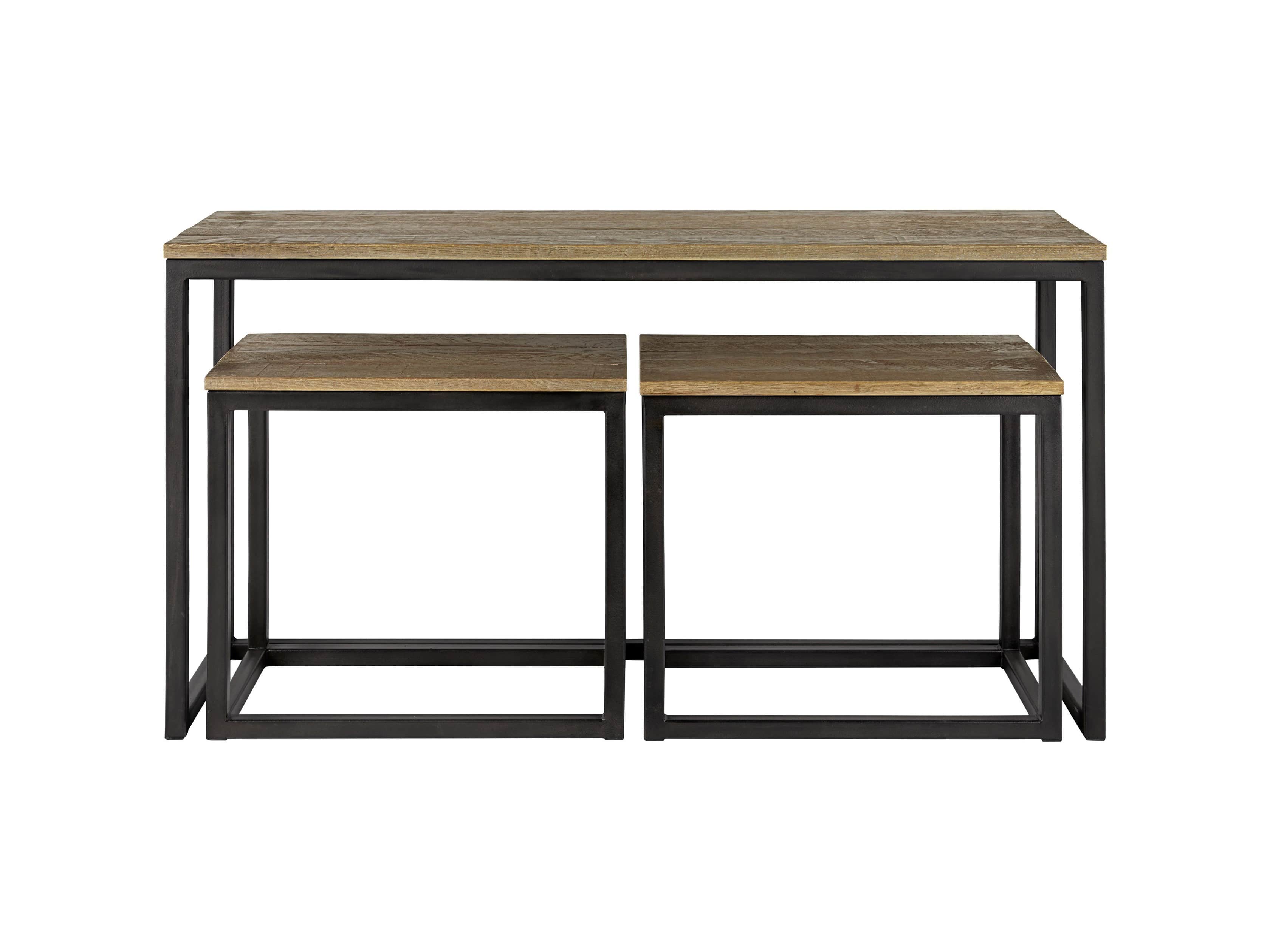 Palmer Nesting Console Table Set in Natural Oak, slide 5 of 5