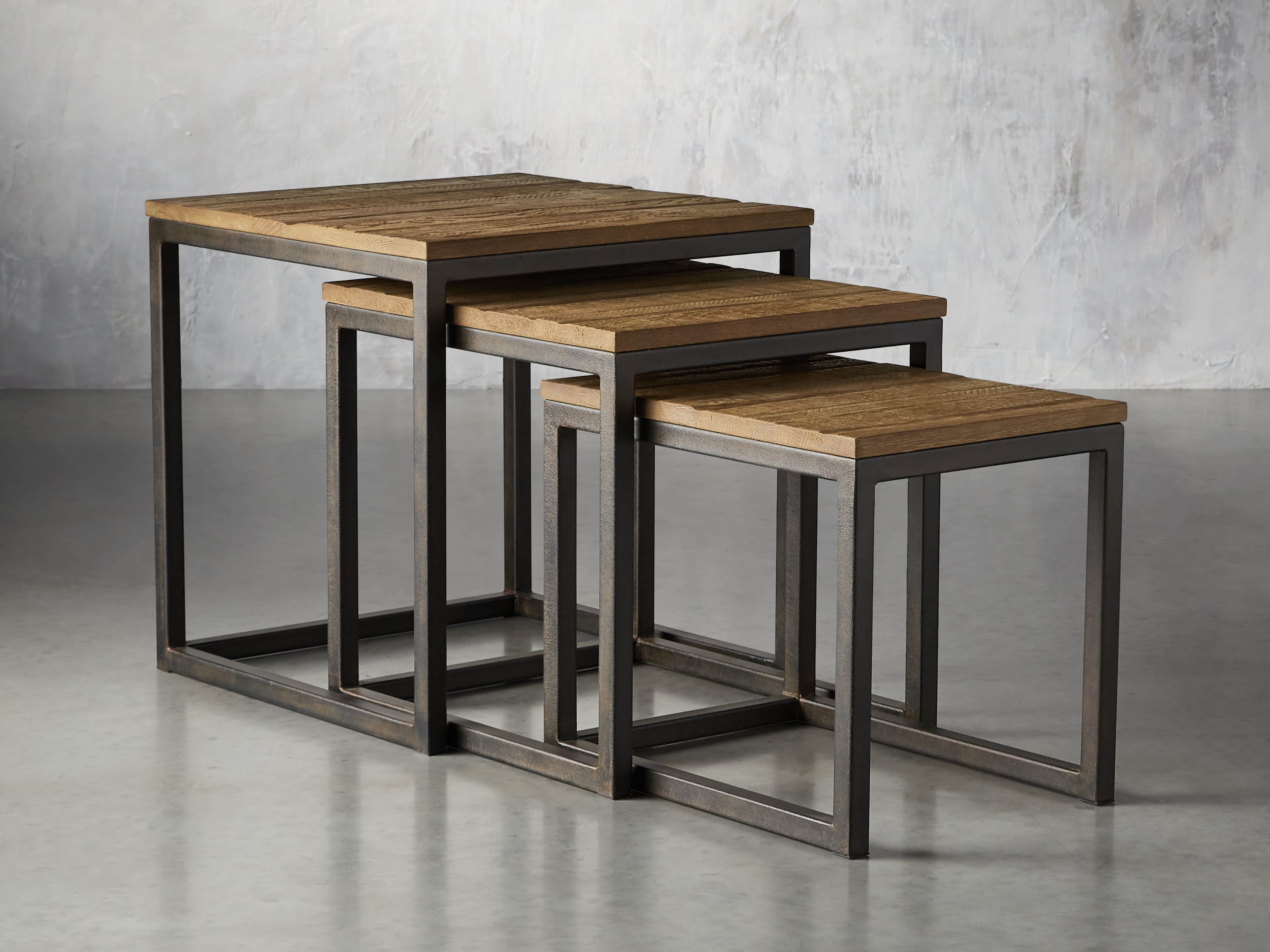 Palmer Nesting End Table Set in Natural Oak, slide 1 of 5