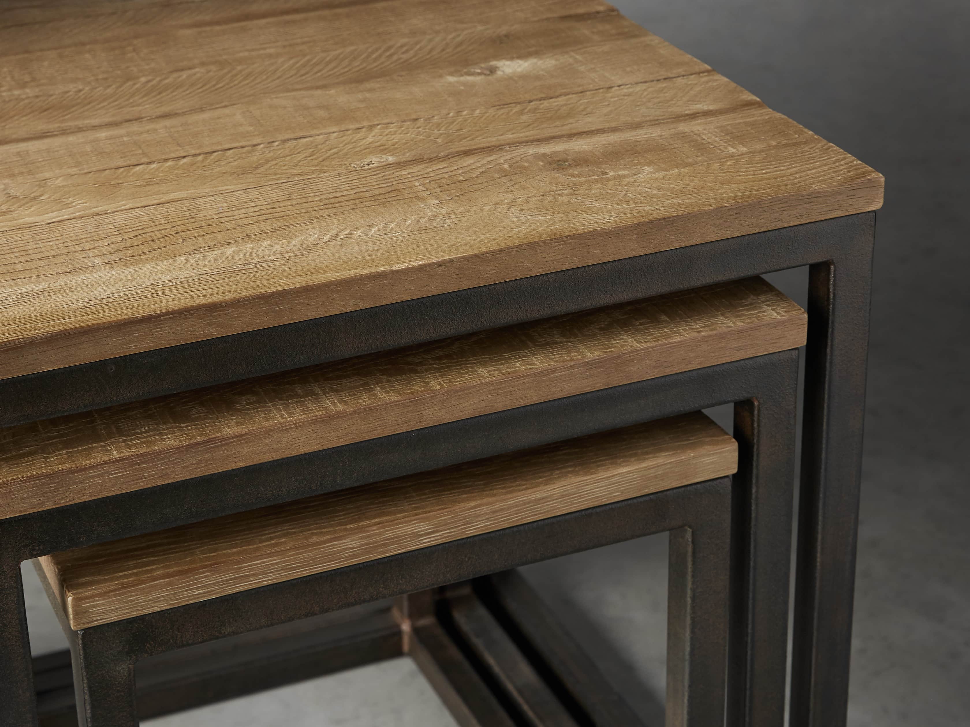 Palmer Nesting End Table Set in Natural Oak, slide 2 of 5