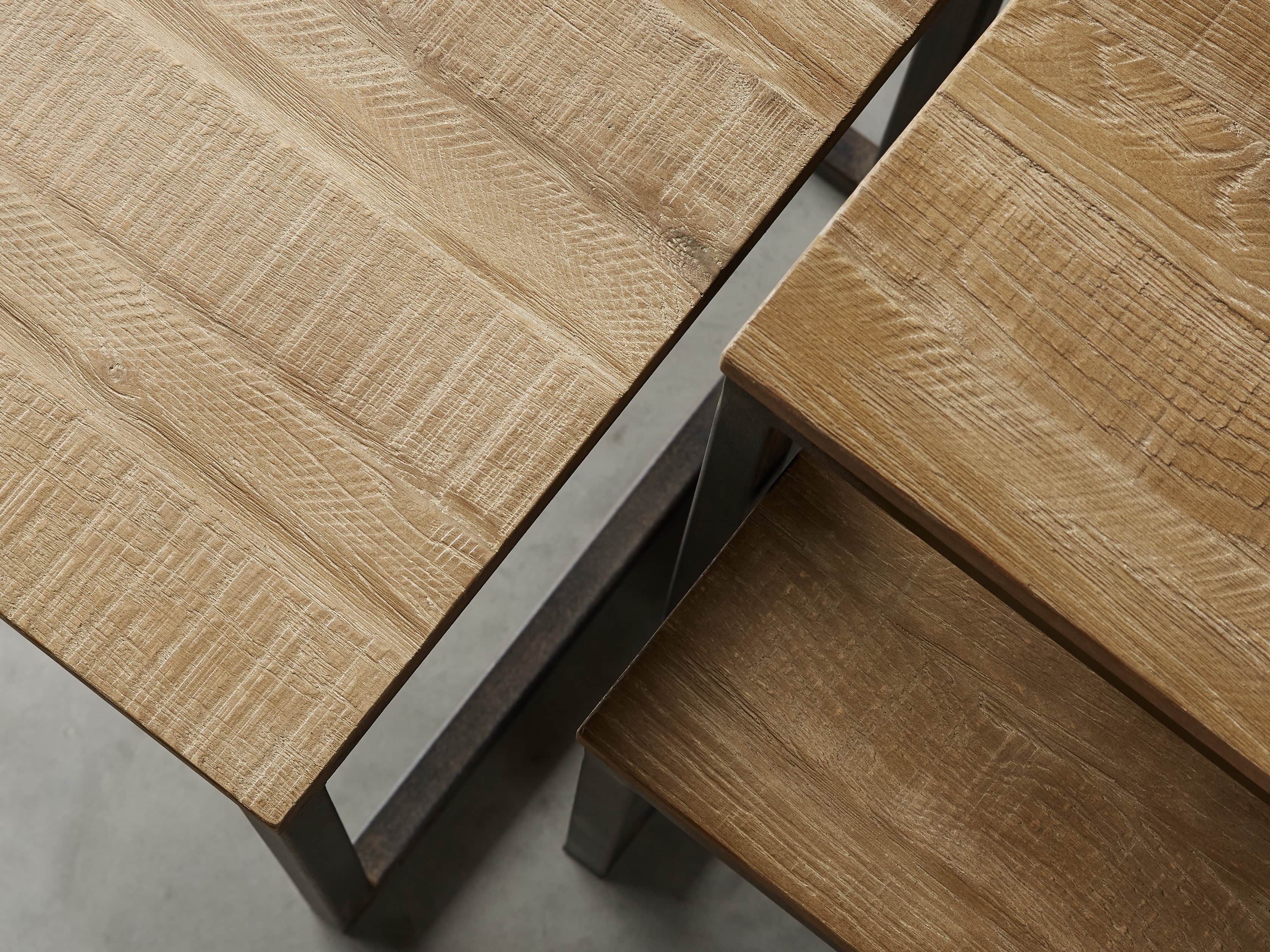 Palmer Nesting End Table Set in Natural Oak, slide 3 of 5