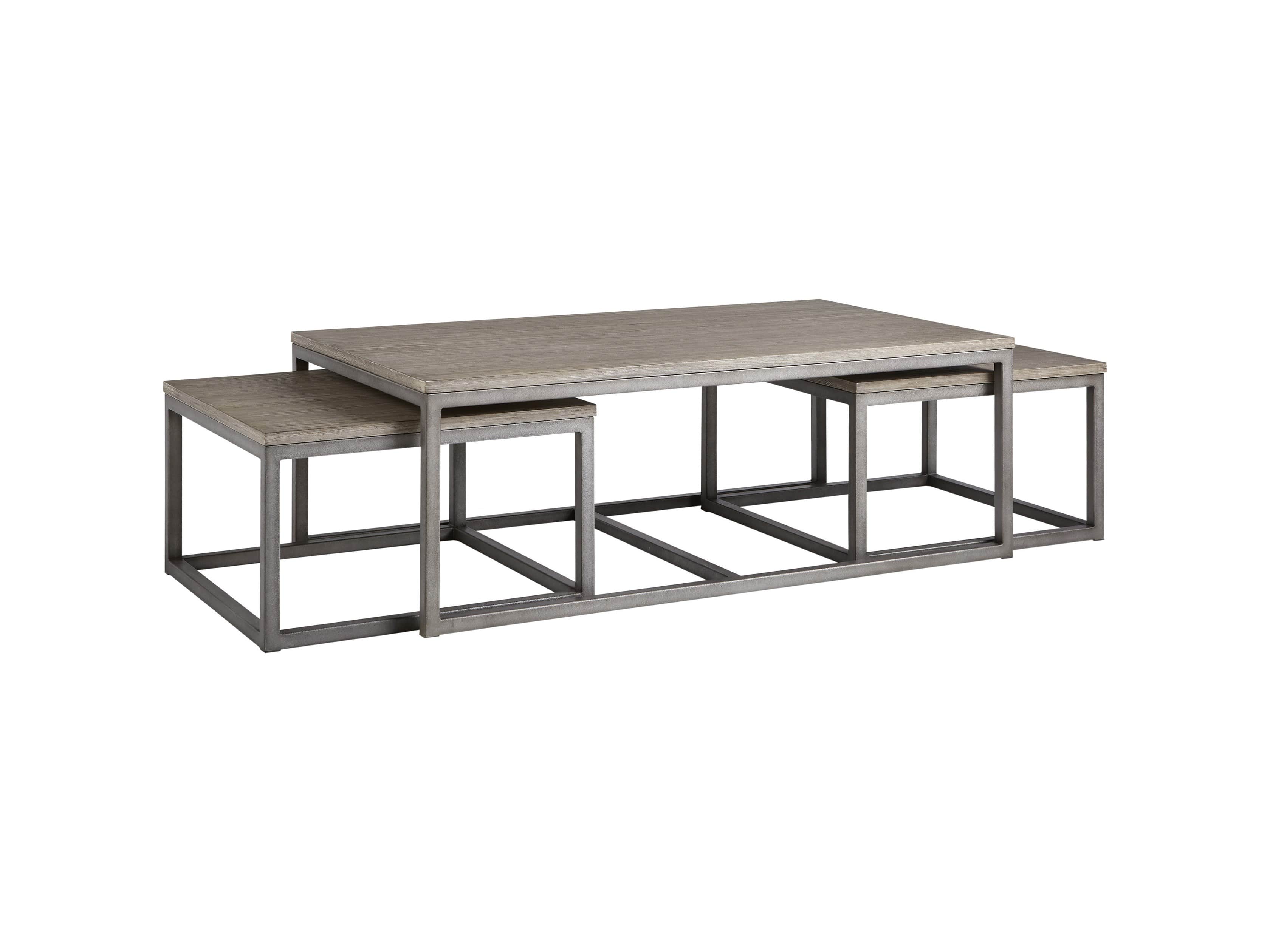 Palmer 53" Nesting Coffee Table Set in Grey
