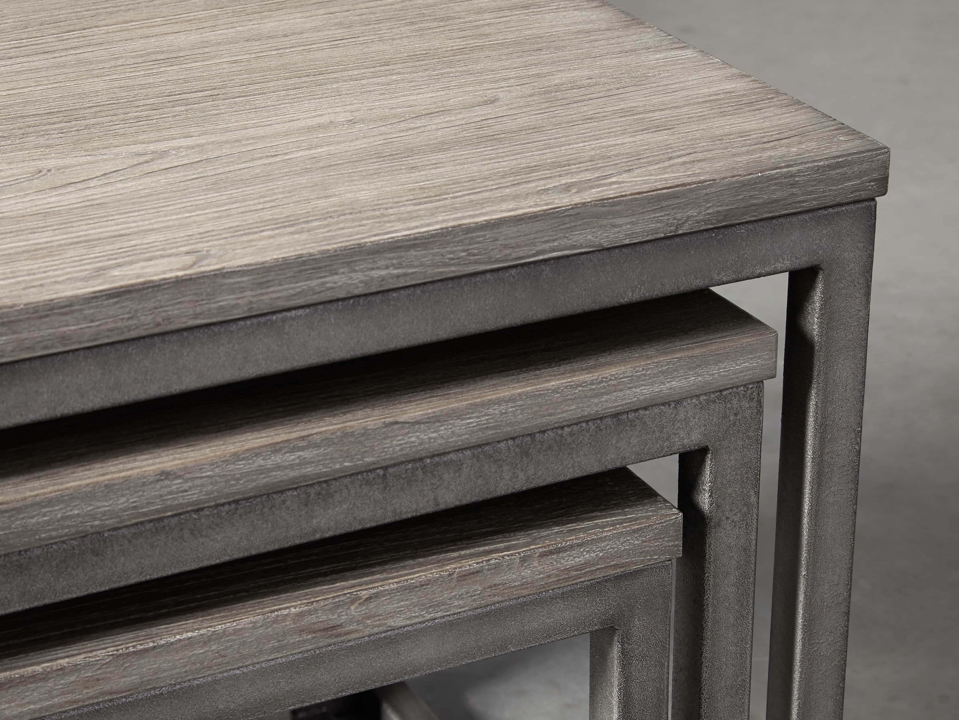 Palmer 24" Square Nesting End Table Set in Grey