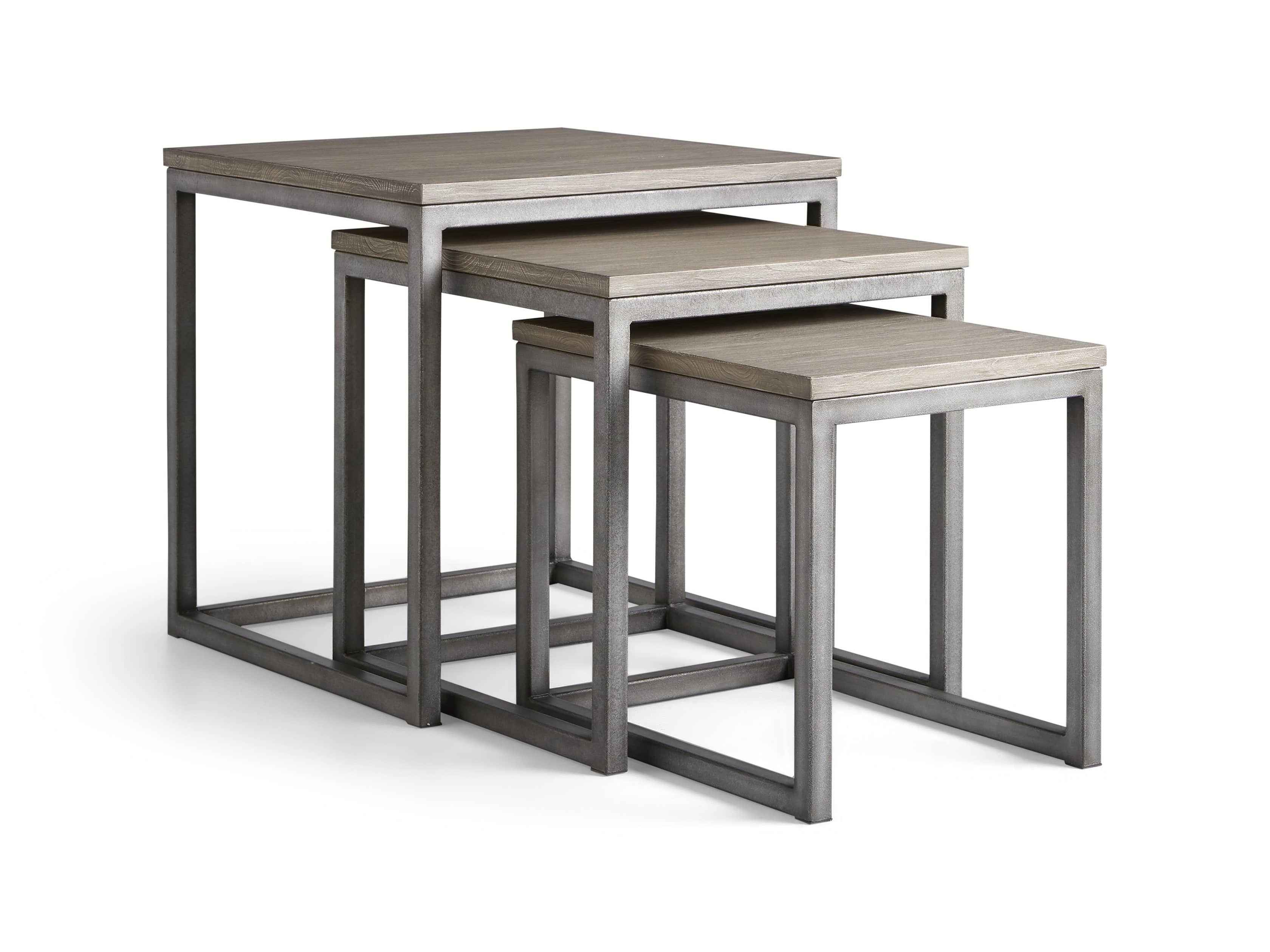 Palmer 24" Square Nesting End Table Set in Grey