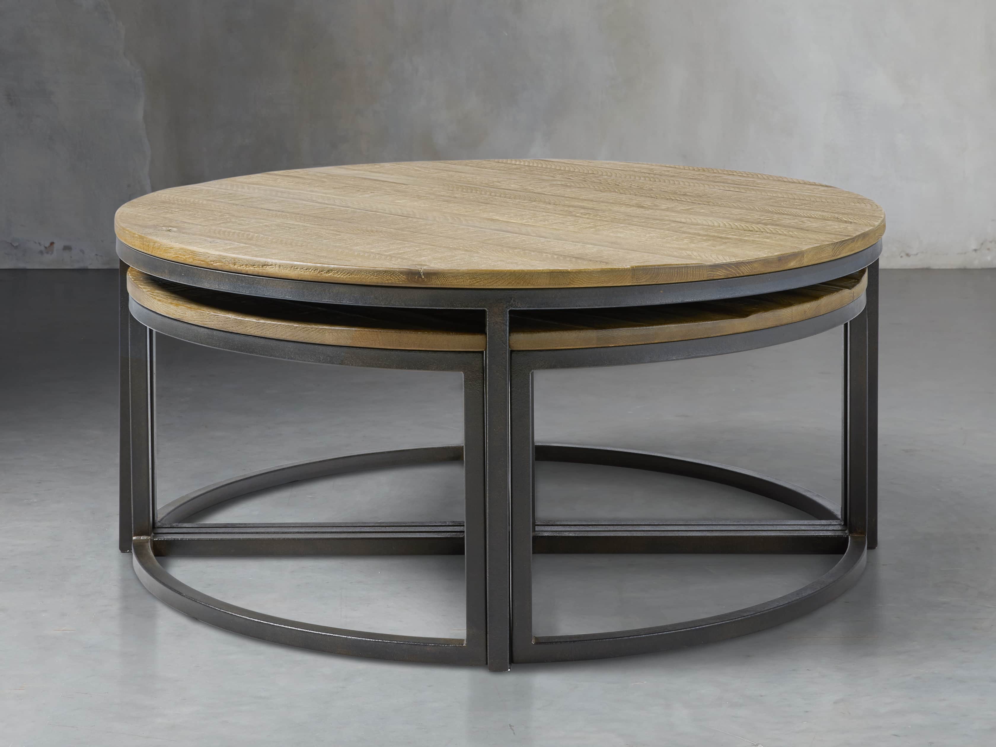 Palmer Round Nesting Coffee Table in Natural Oak