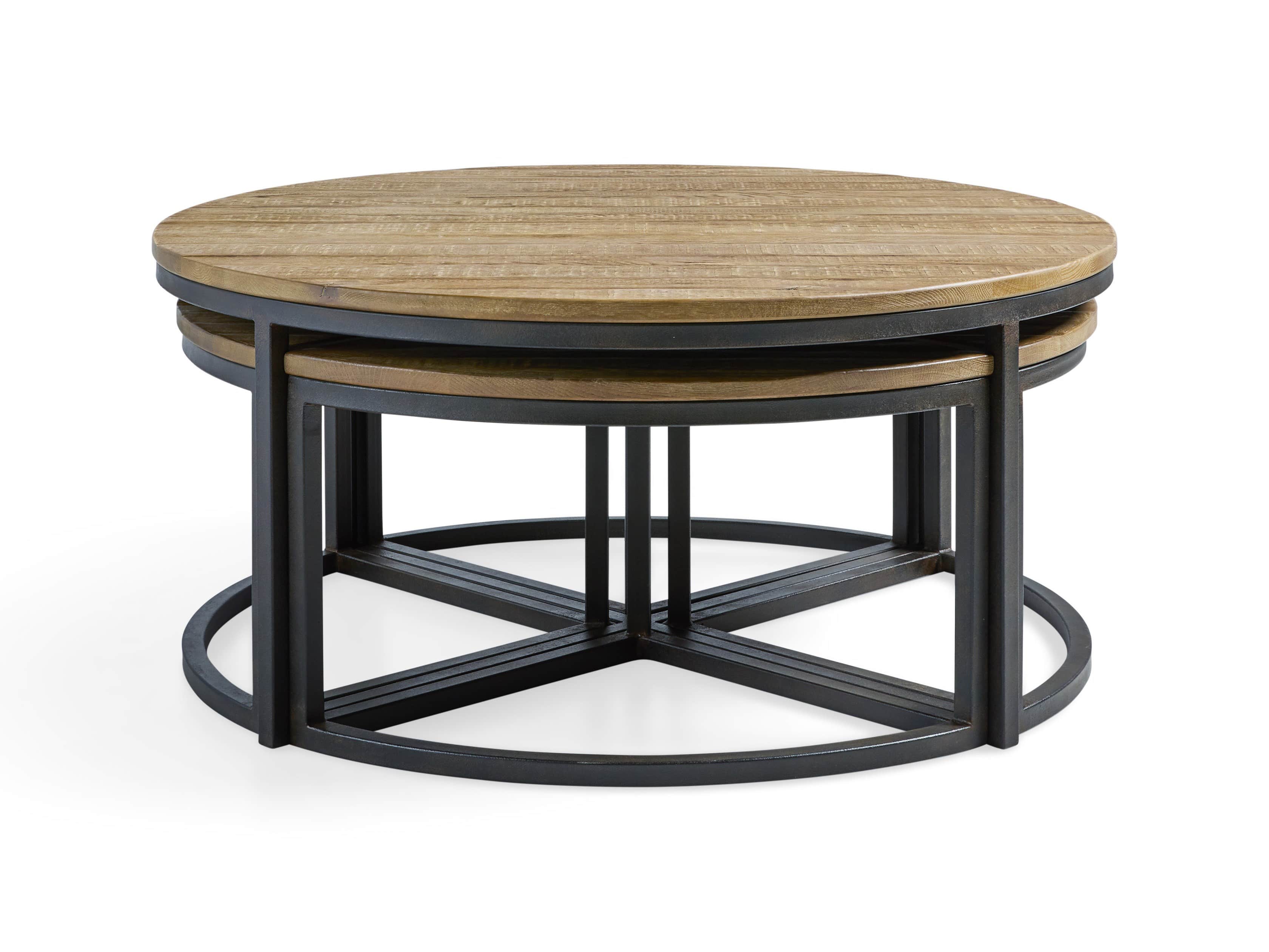 Palmer Round Nesting Coffee Table in Natural Oak