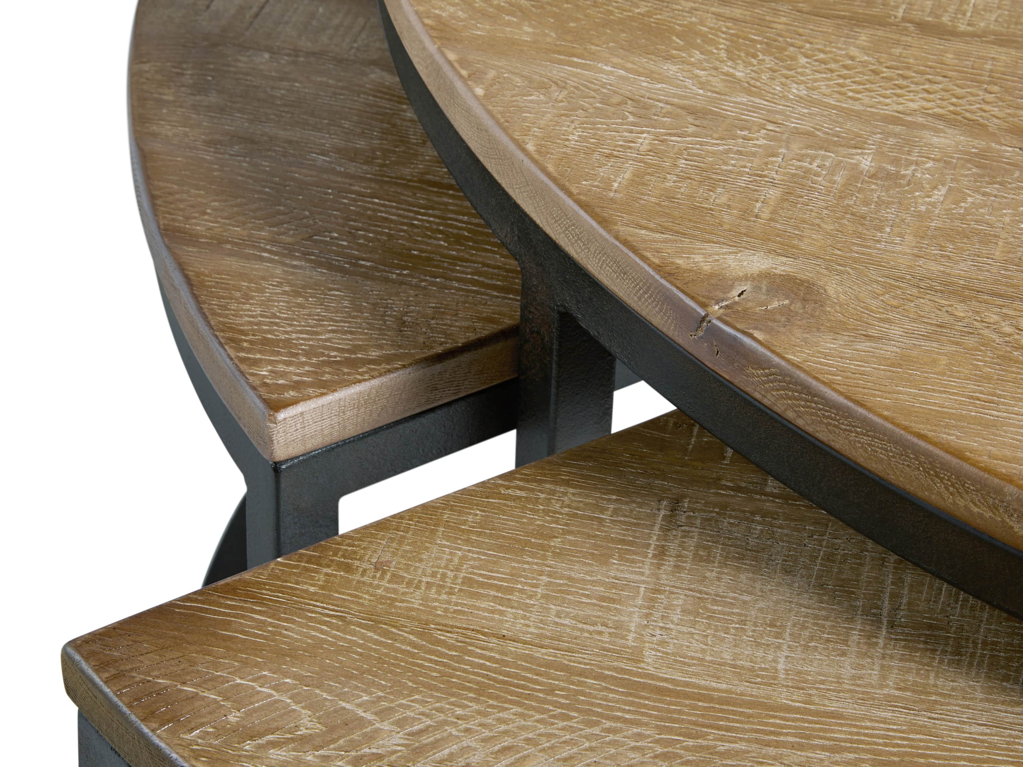 Palmer Round Nesting Coffee Table in Natural Oak
