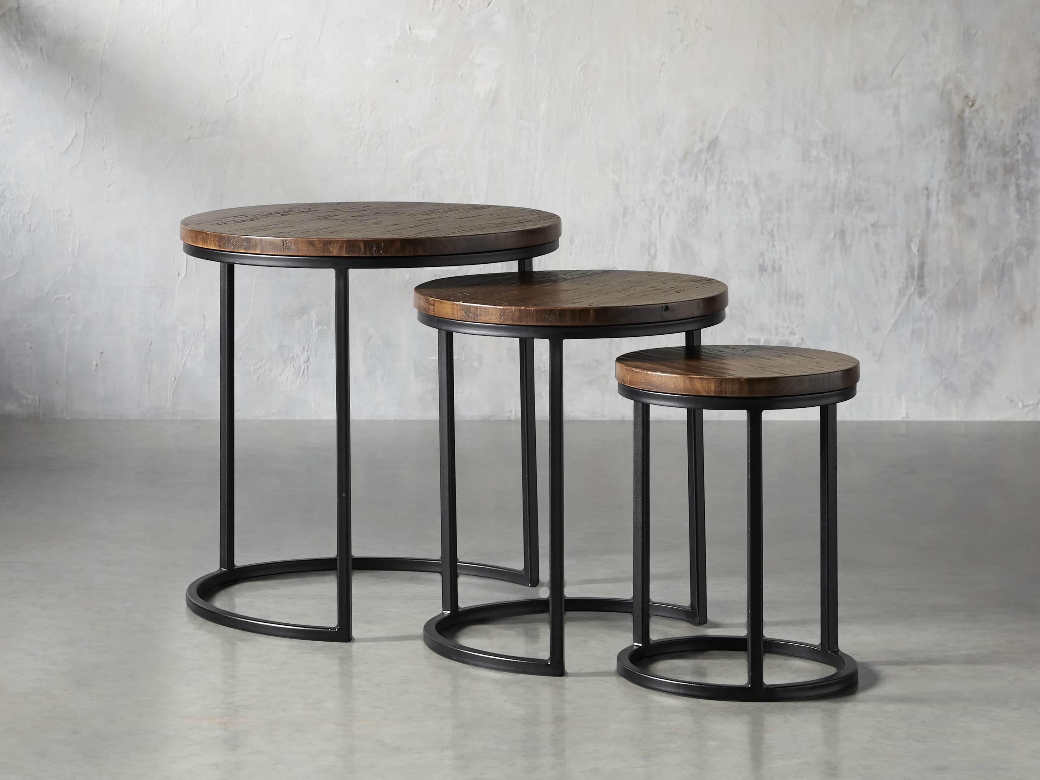 Palmer 24" Round Nesting Side Table in Bali Brown