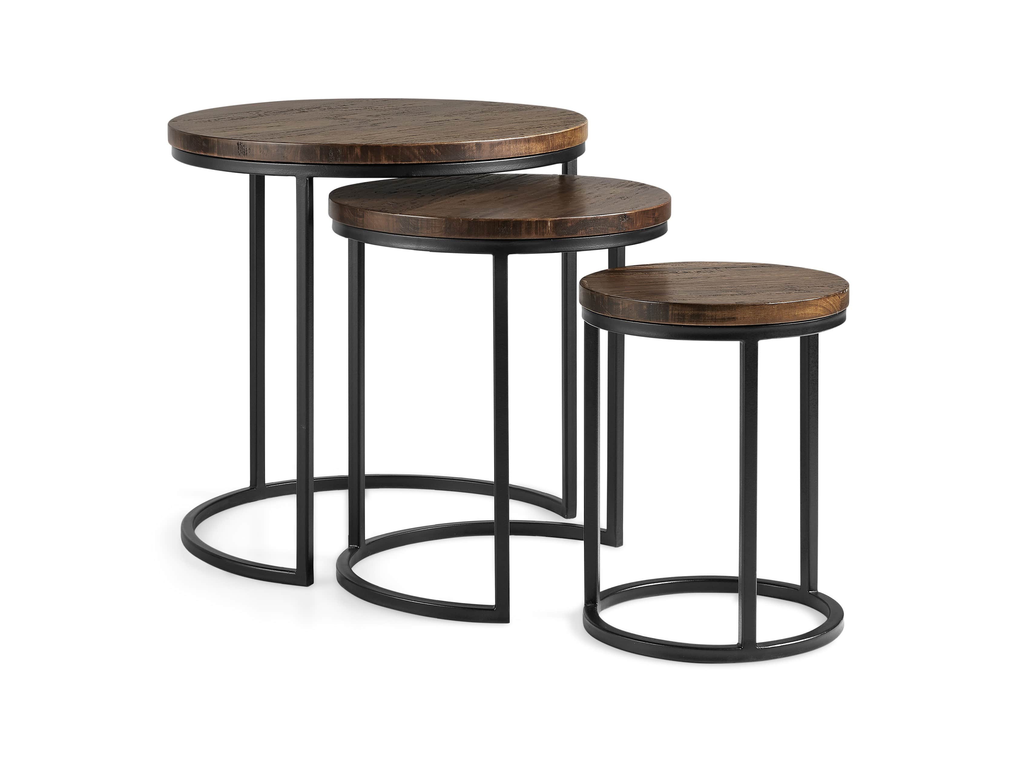 Palmer 24" Round Nesting Side Table in Bali Brown