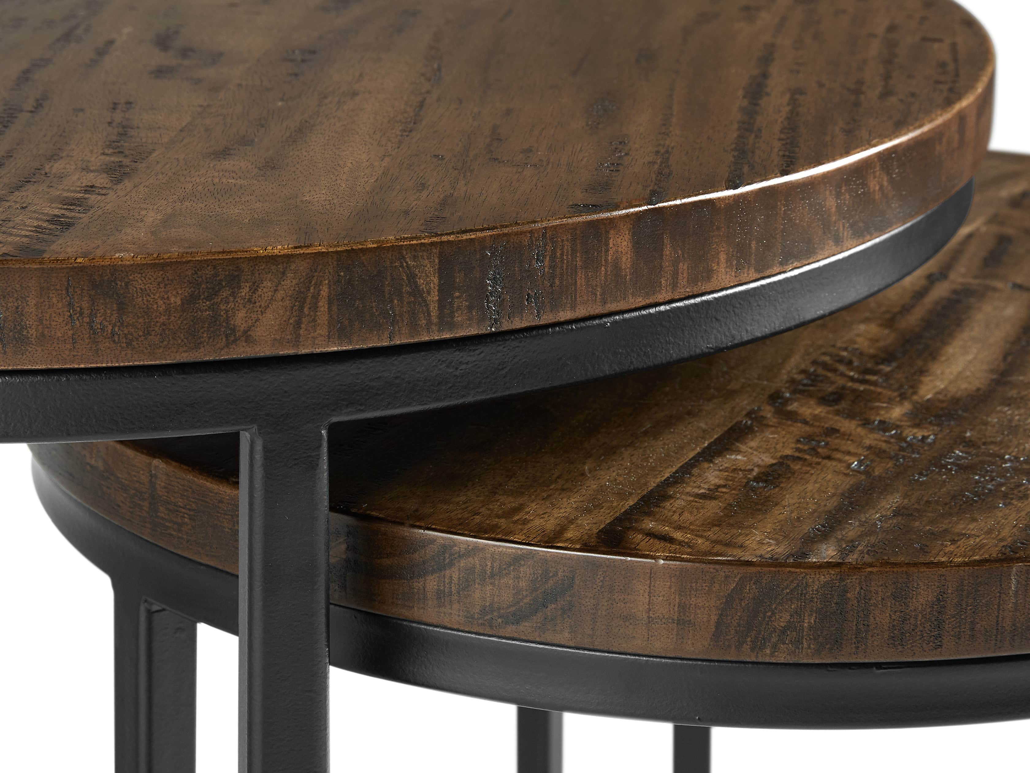 Palmer 24" Round Nesting Side Table in Bali Brown