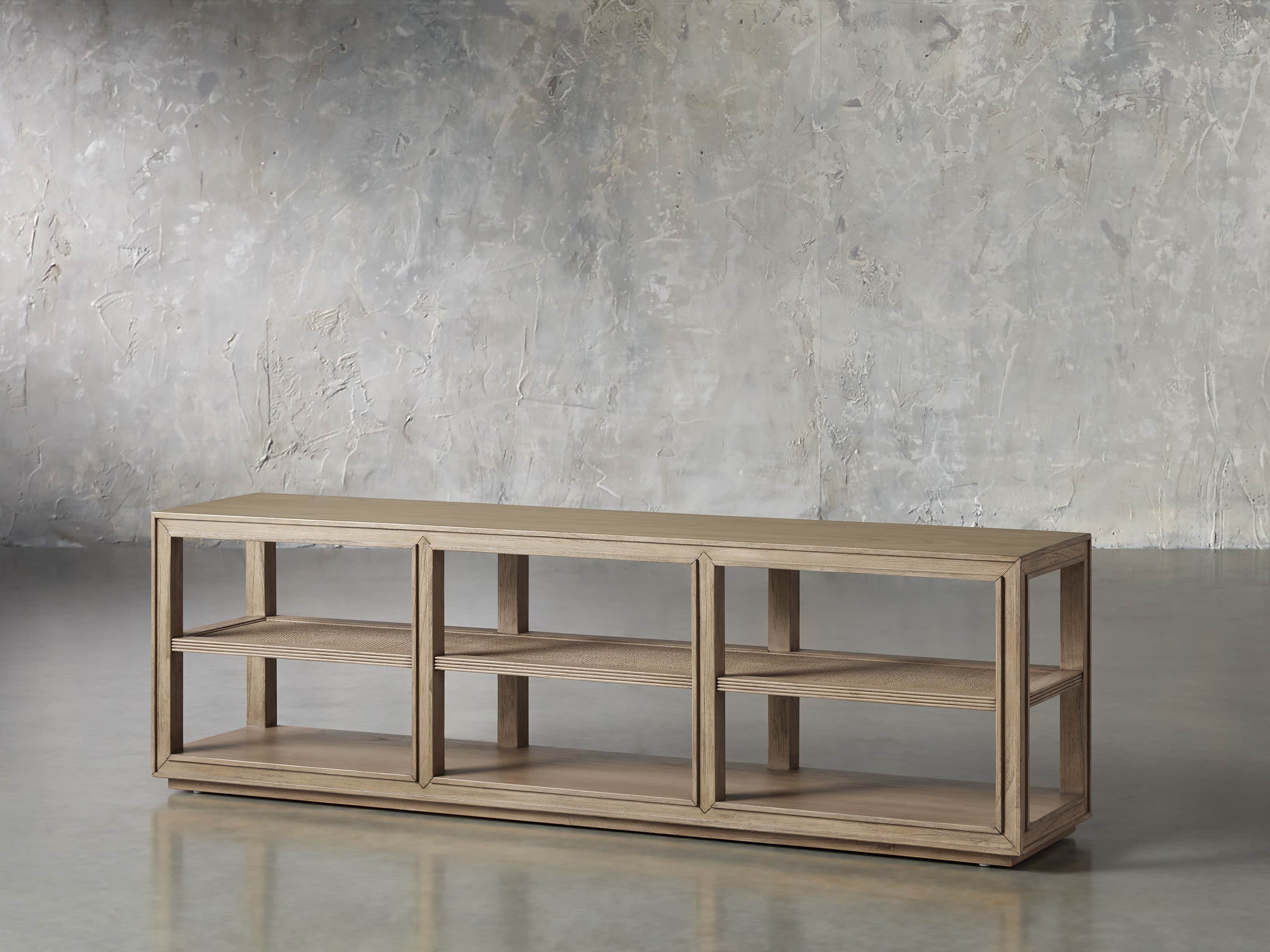 Pearson 72" Cane Sofa Back Console Table in Natural, slide 2 of 6