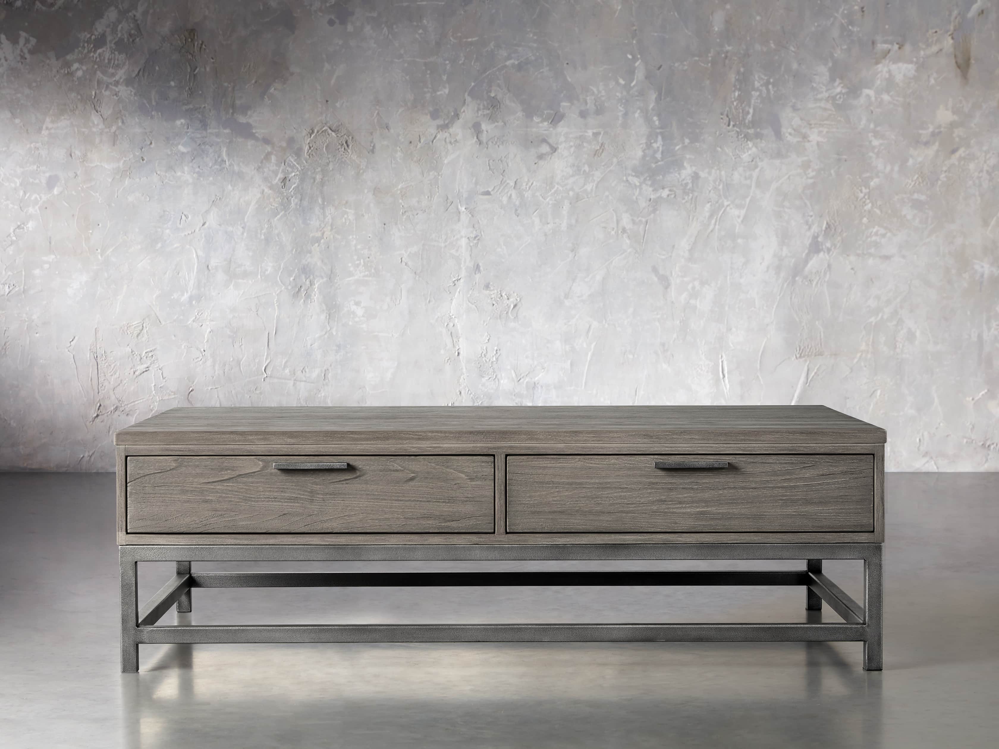 Palmer 54" Storage Coffee Table in Stone on Ash, slide 1 of 4