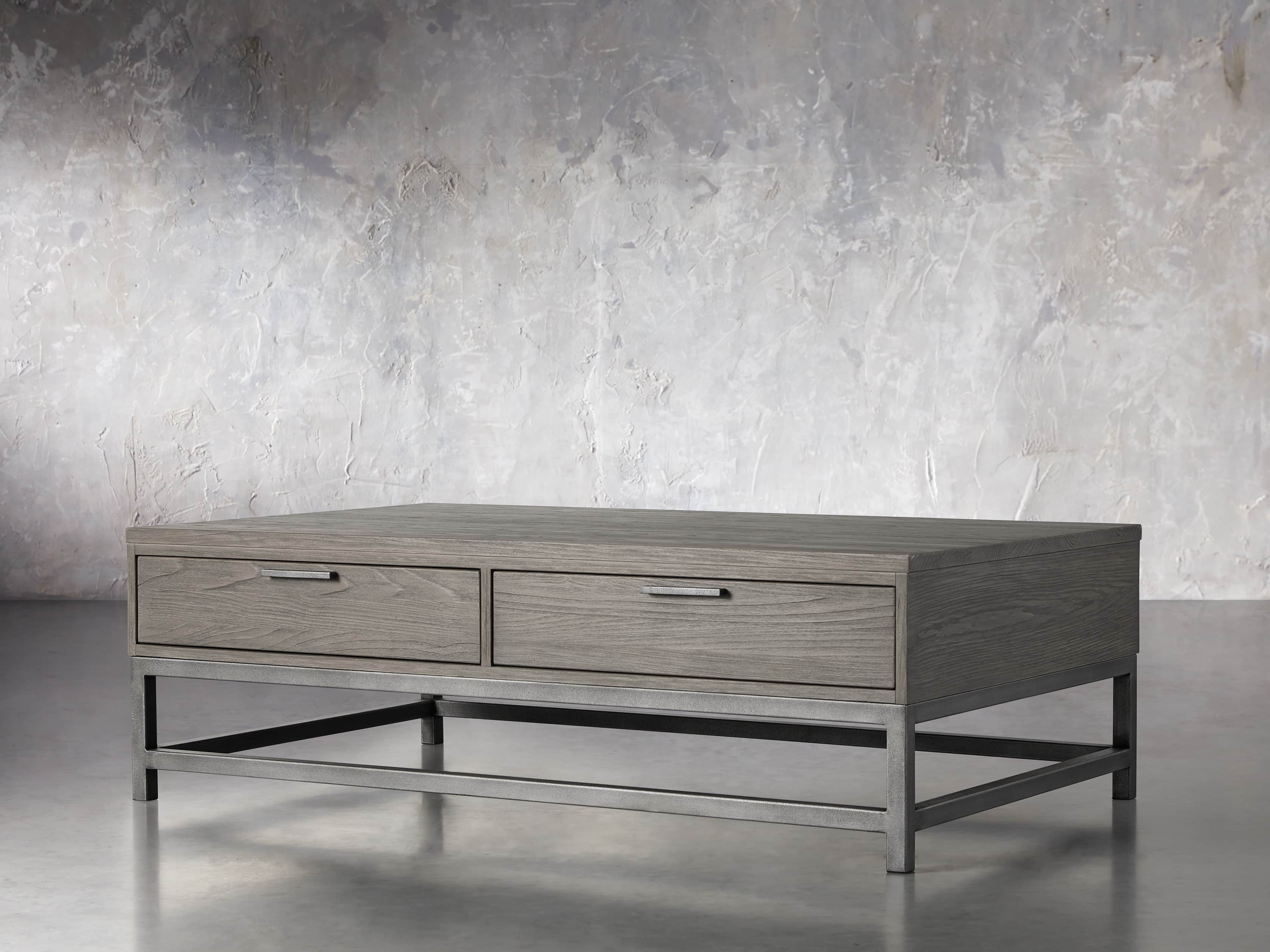 Palmer 54" Storage Coffee Table in Stone on Ash, slide 2 of 4