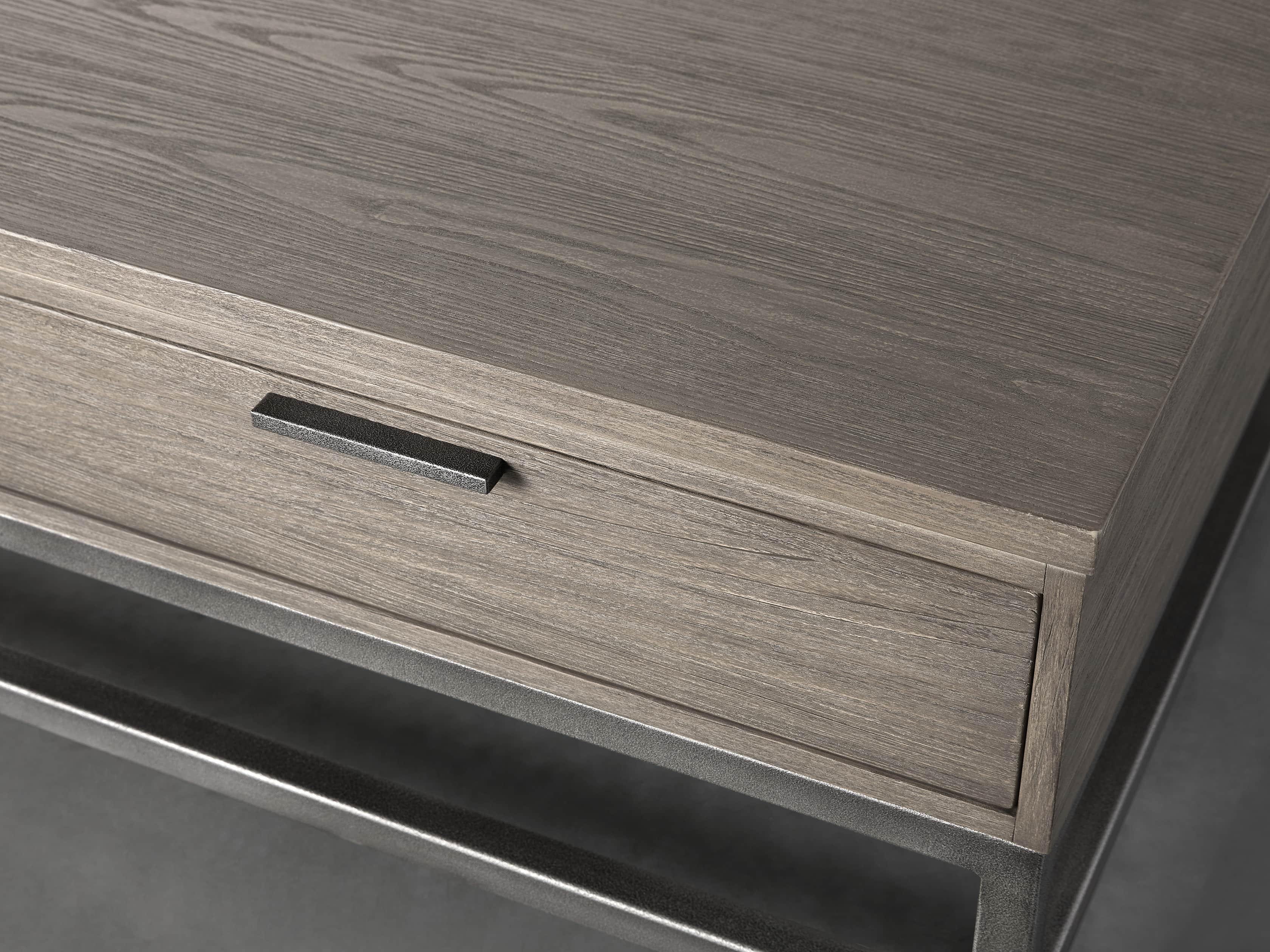 Palmer 54" Storage Coffee Table in Stone on Ash, slide 3 of 4