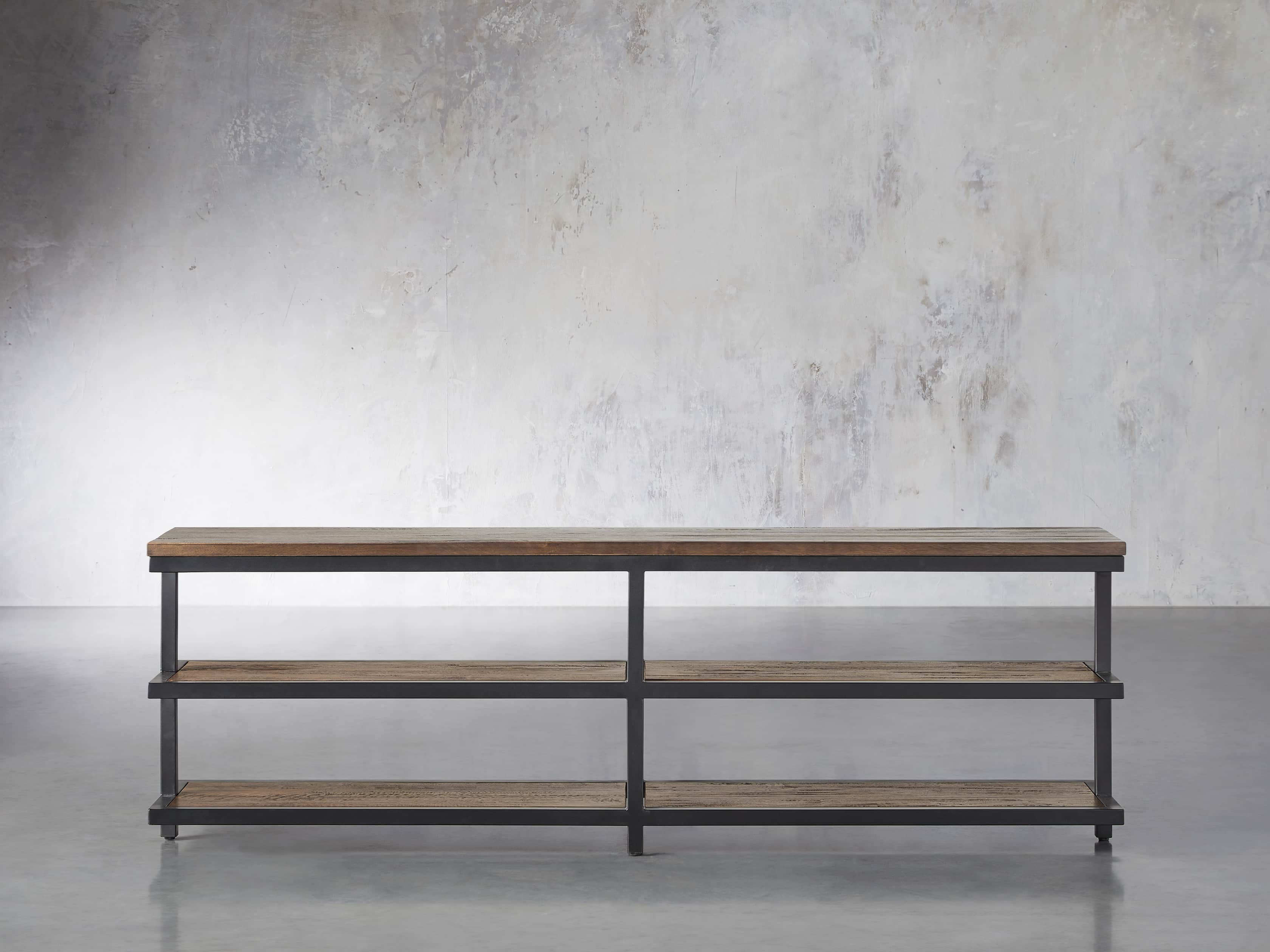 Palmer 72" Three Tier Sofa Back Console Table in Bali Brown, slide 1 of 7