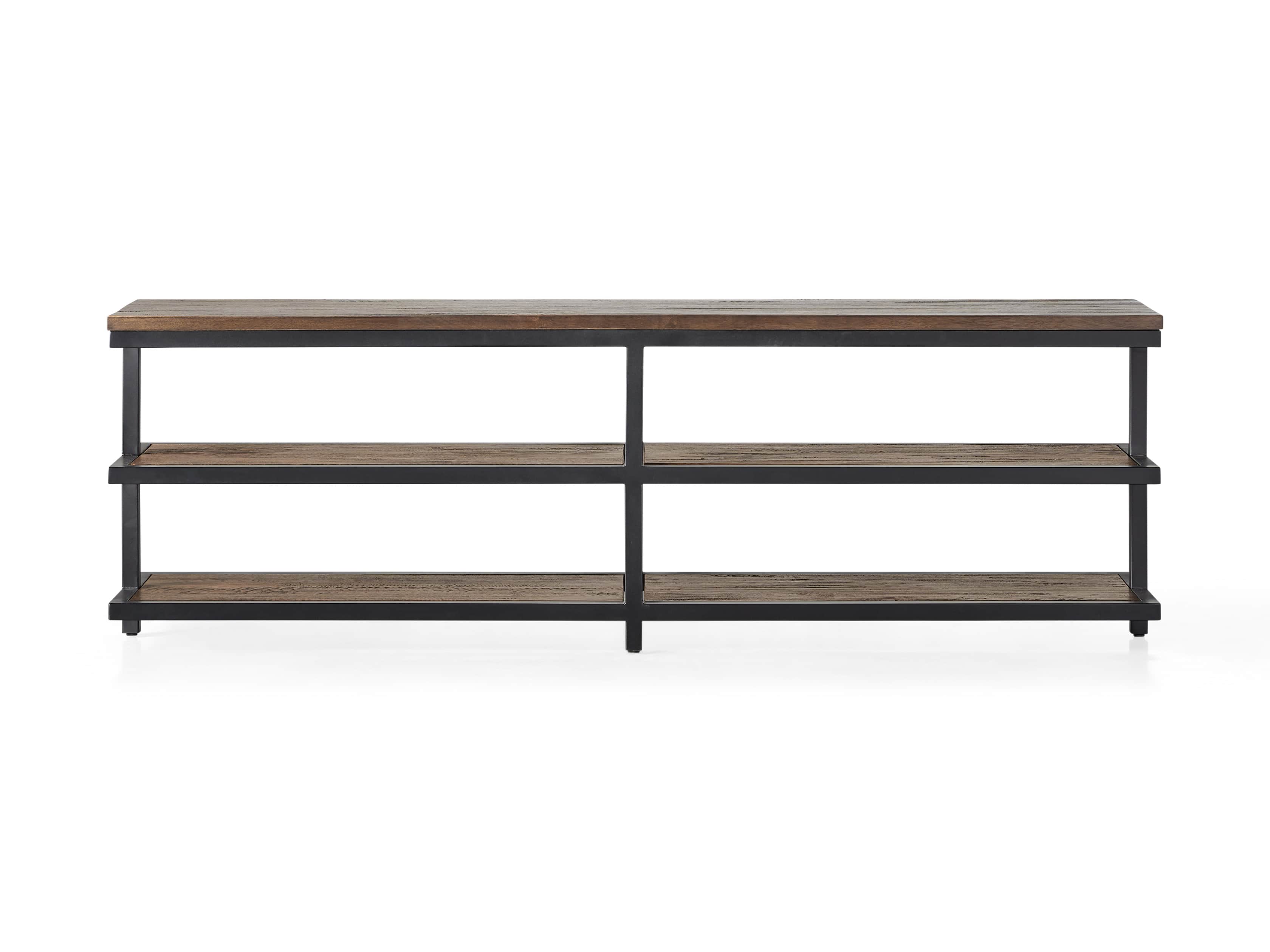 Palmer 72" Three Tier Sofa Back Console Table in Bali Brown, slide 5 of 7
