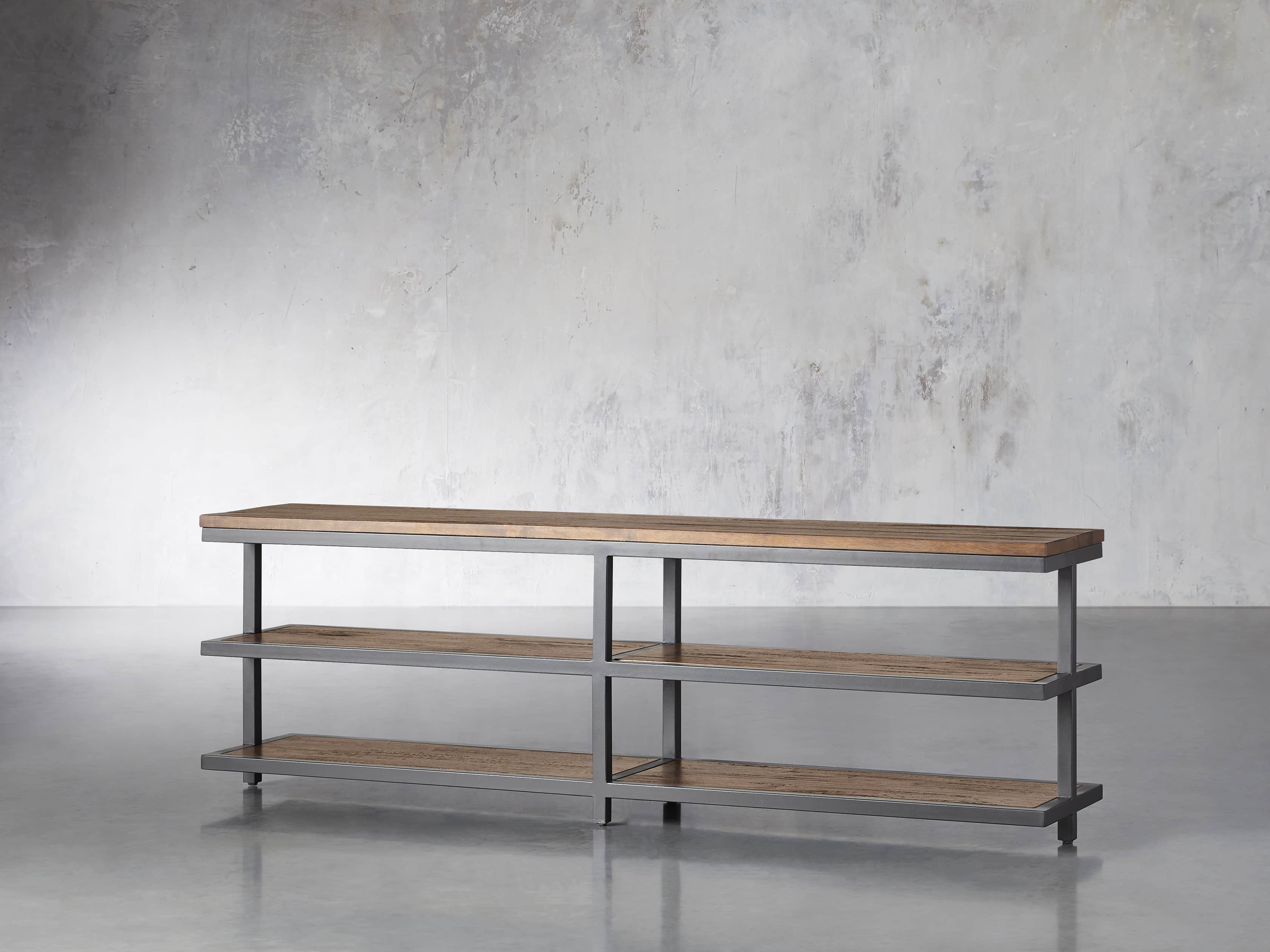 Palmer 72" Three Tier Sofa Back Console Table in Bali Brown, slide 2 of 7