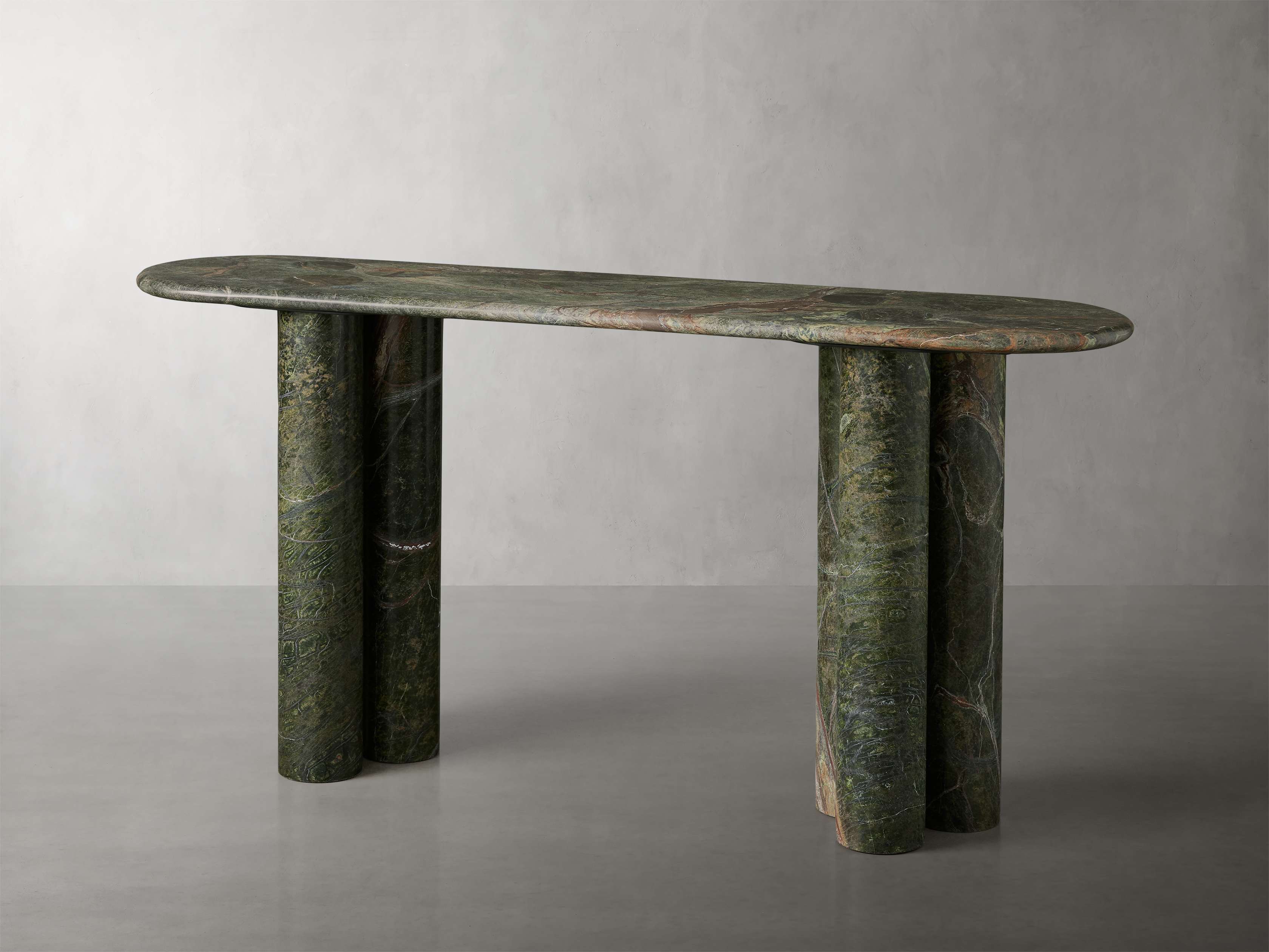 Serafin Console Table in Stone in Green Arhaus