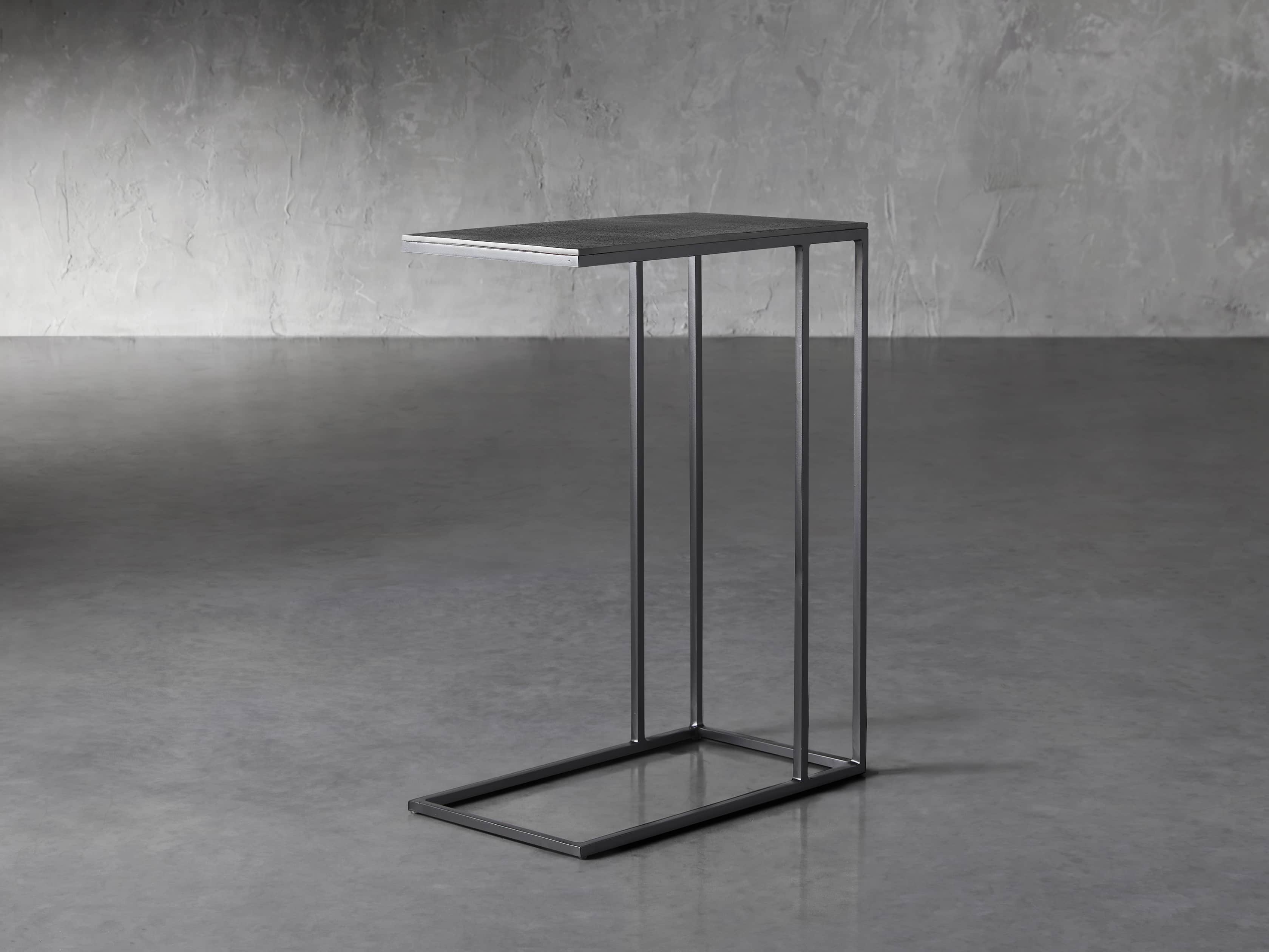 Martini Tables 17.75" C Table Aluminum and Iron in Matte Black, slide 1 of 6