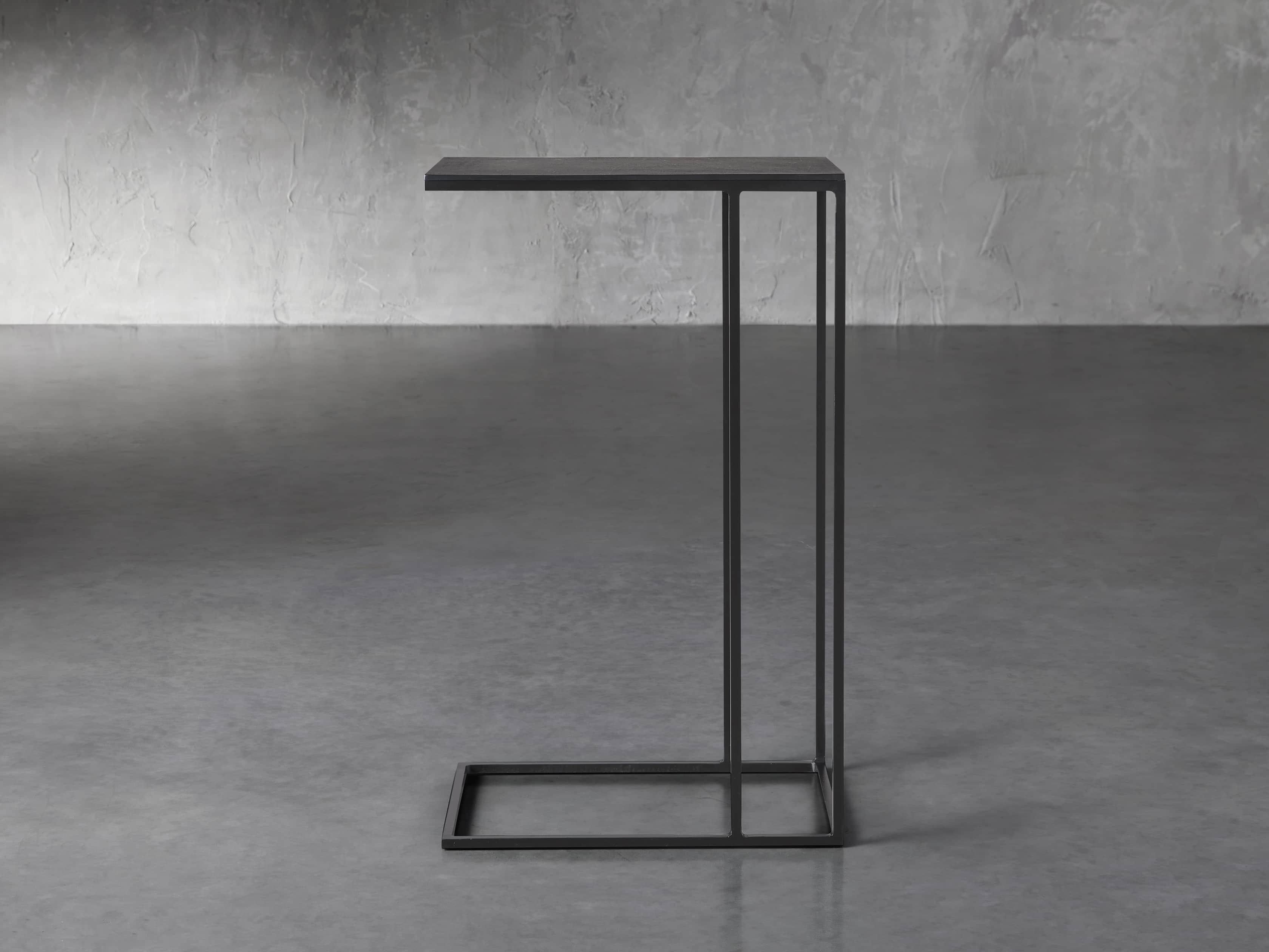 Martini Tables 17.75" Tall C Table Aluminum and Iron in Matte Black, slide 2 of 6