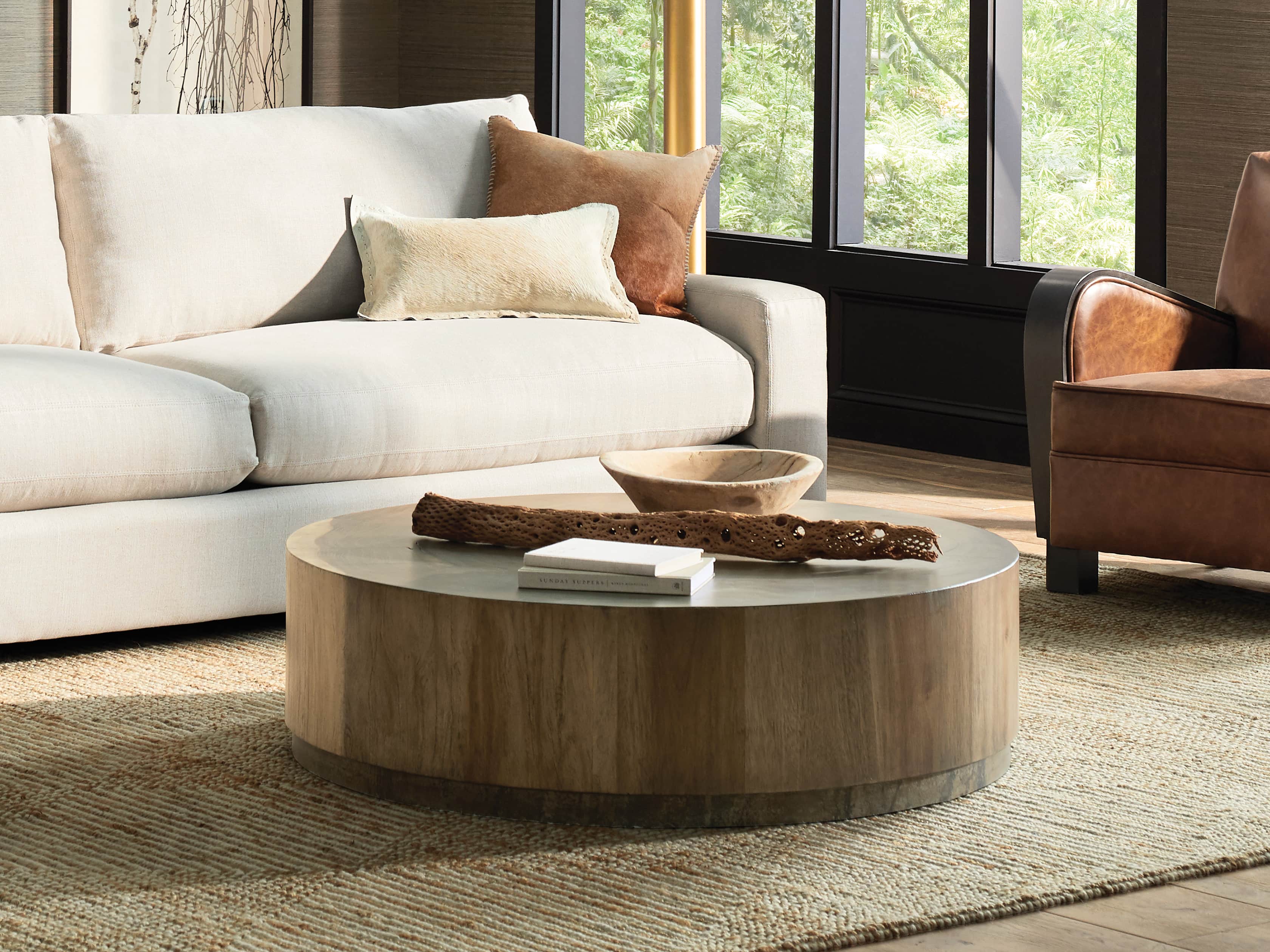 arhaus round coffee table