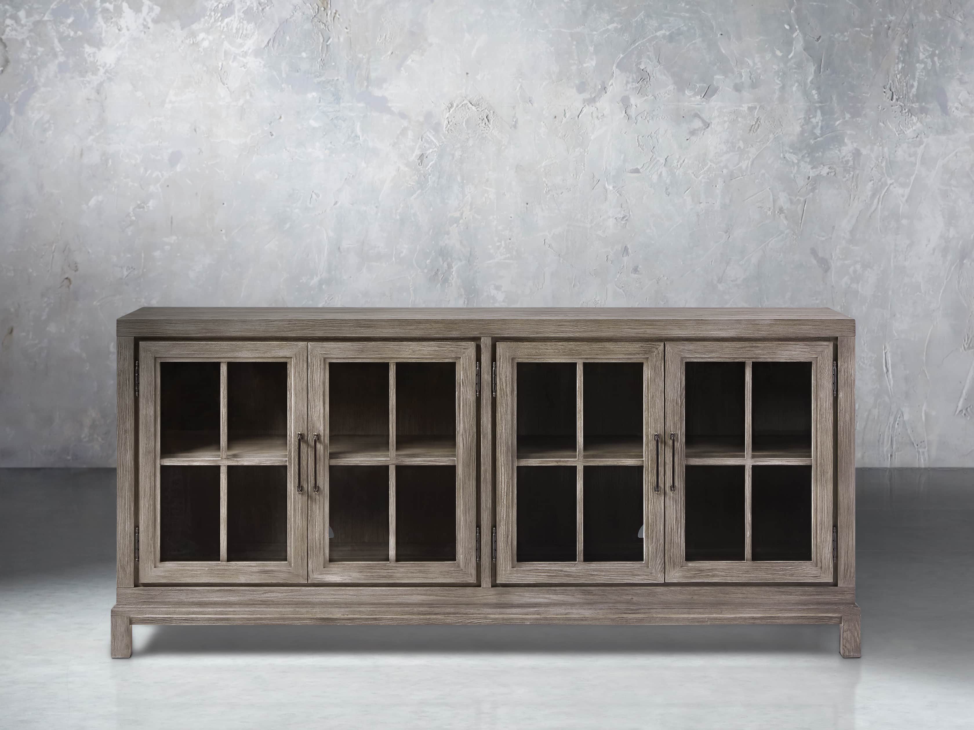 Argent Media Console in Stone On Ash