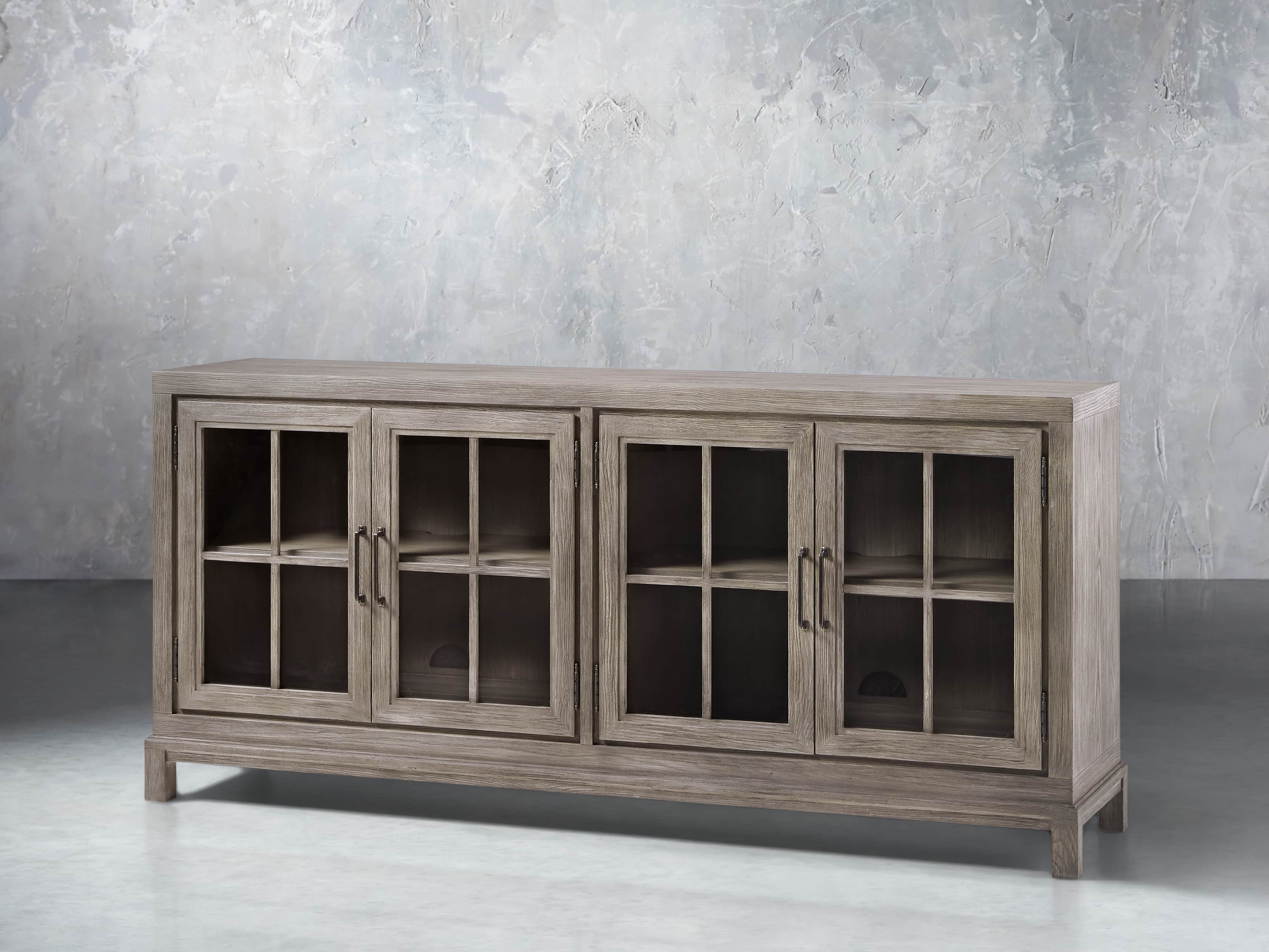 Argent Media Console in Stone On Ash