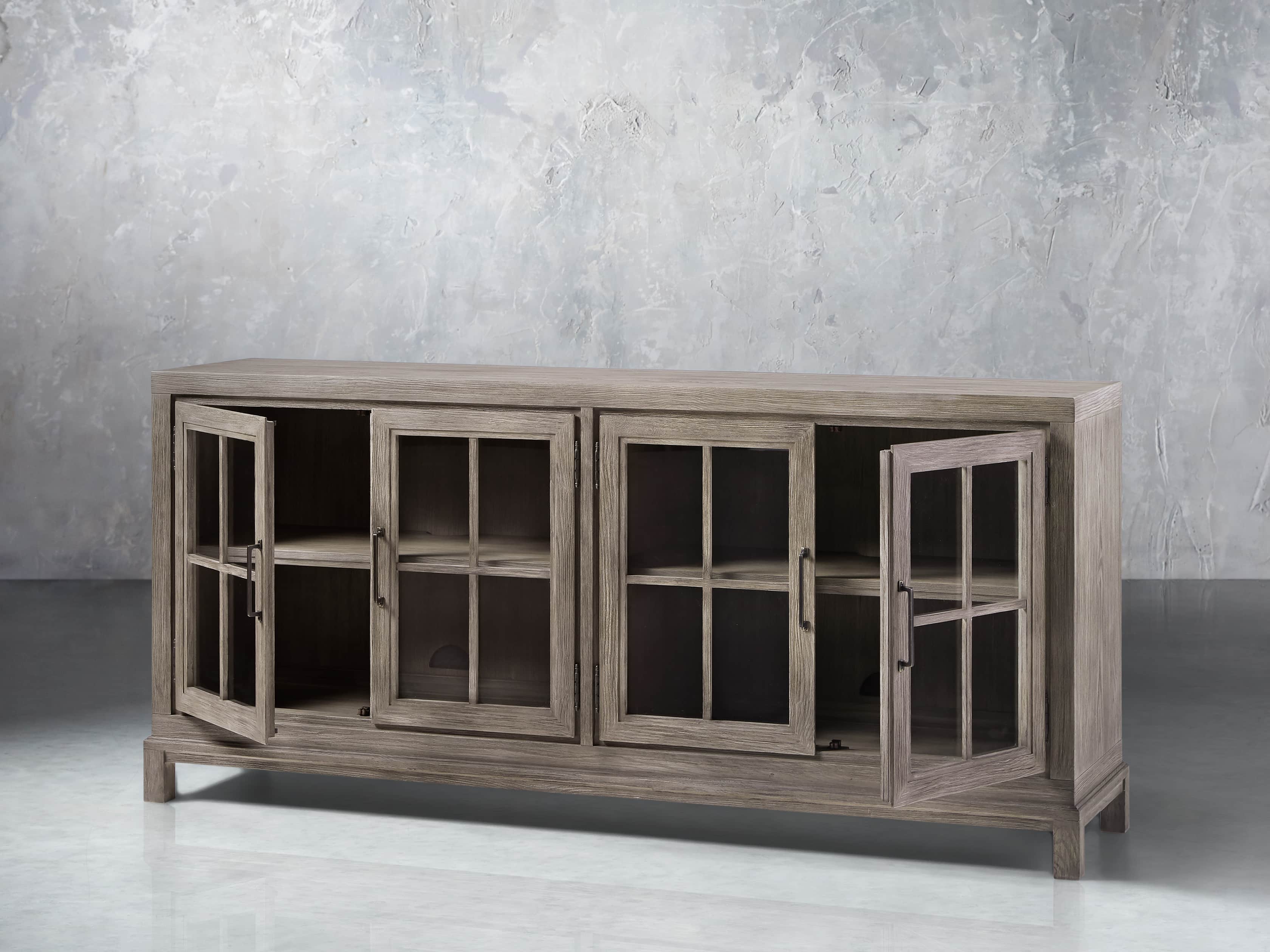 Argent Media Console in Stone On Ash