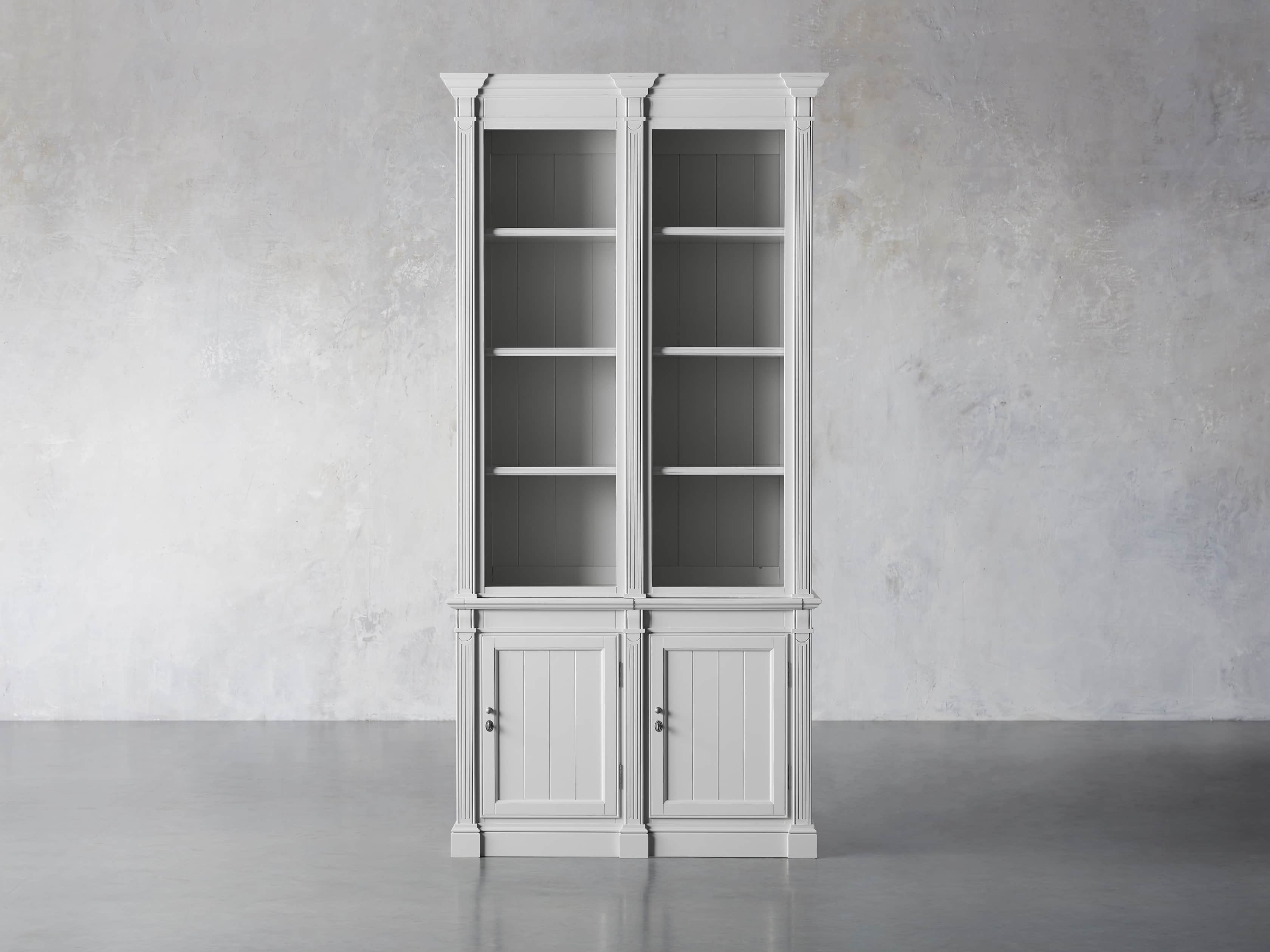 Athens Modular Double Narrow Bookcase in Nimbus