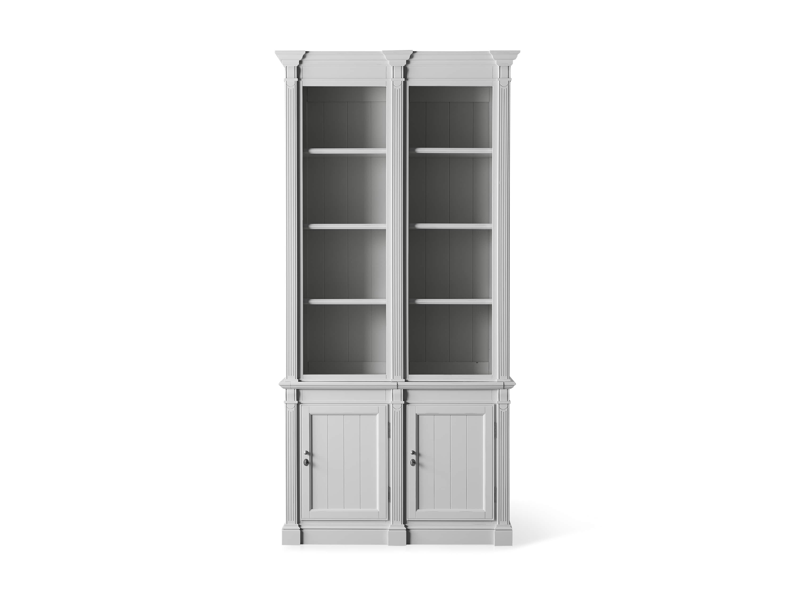 Athens Modular Double Narrow Bookcase in Nimbus