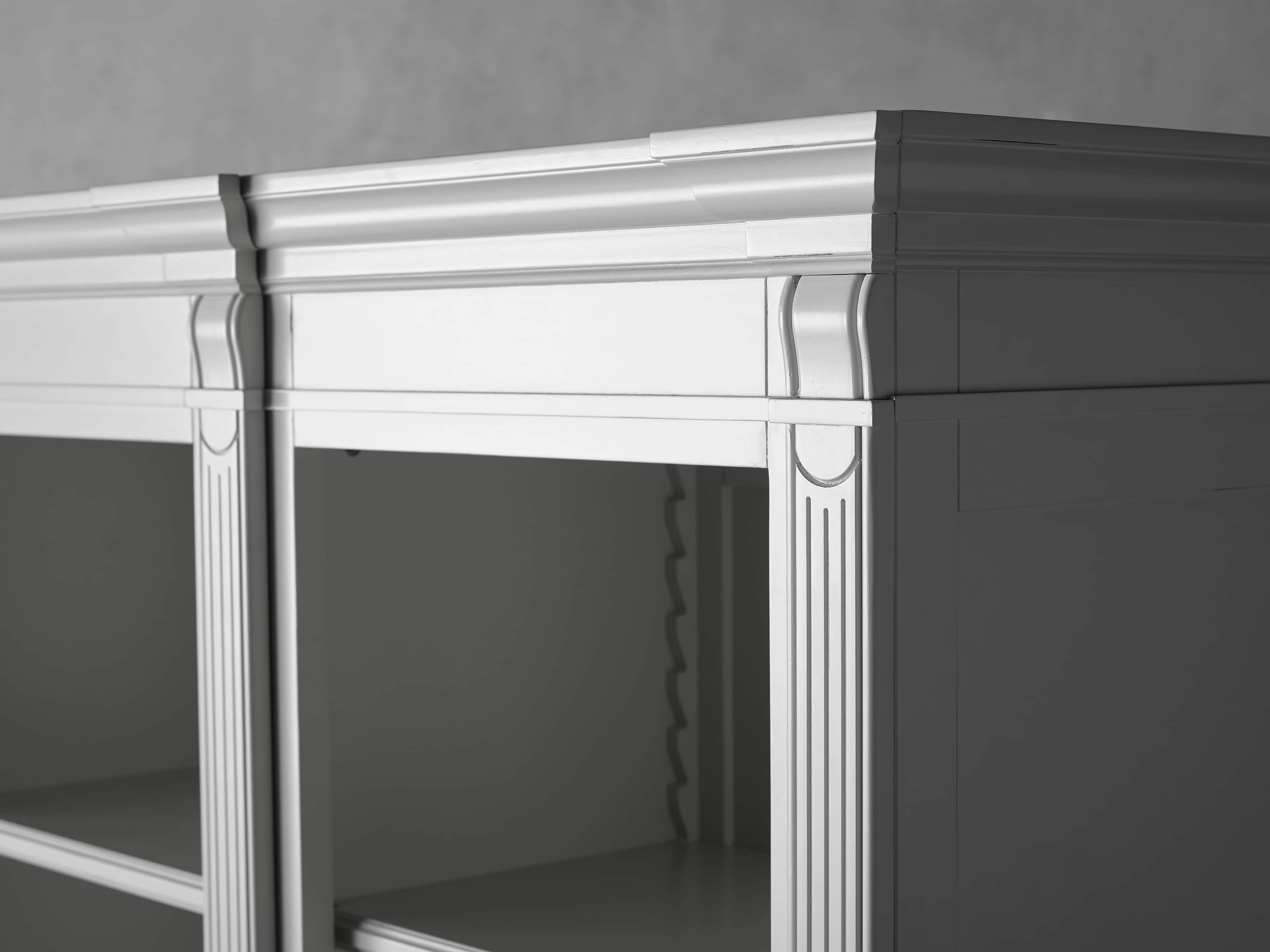 Athens Modular Quadruple Narrow Bookcase in Nimbus