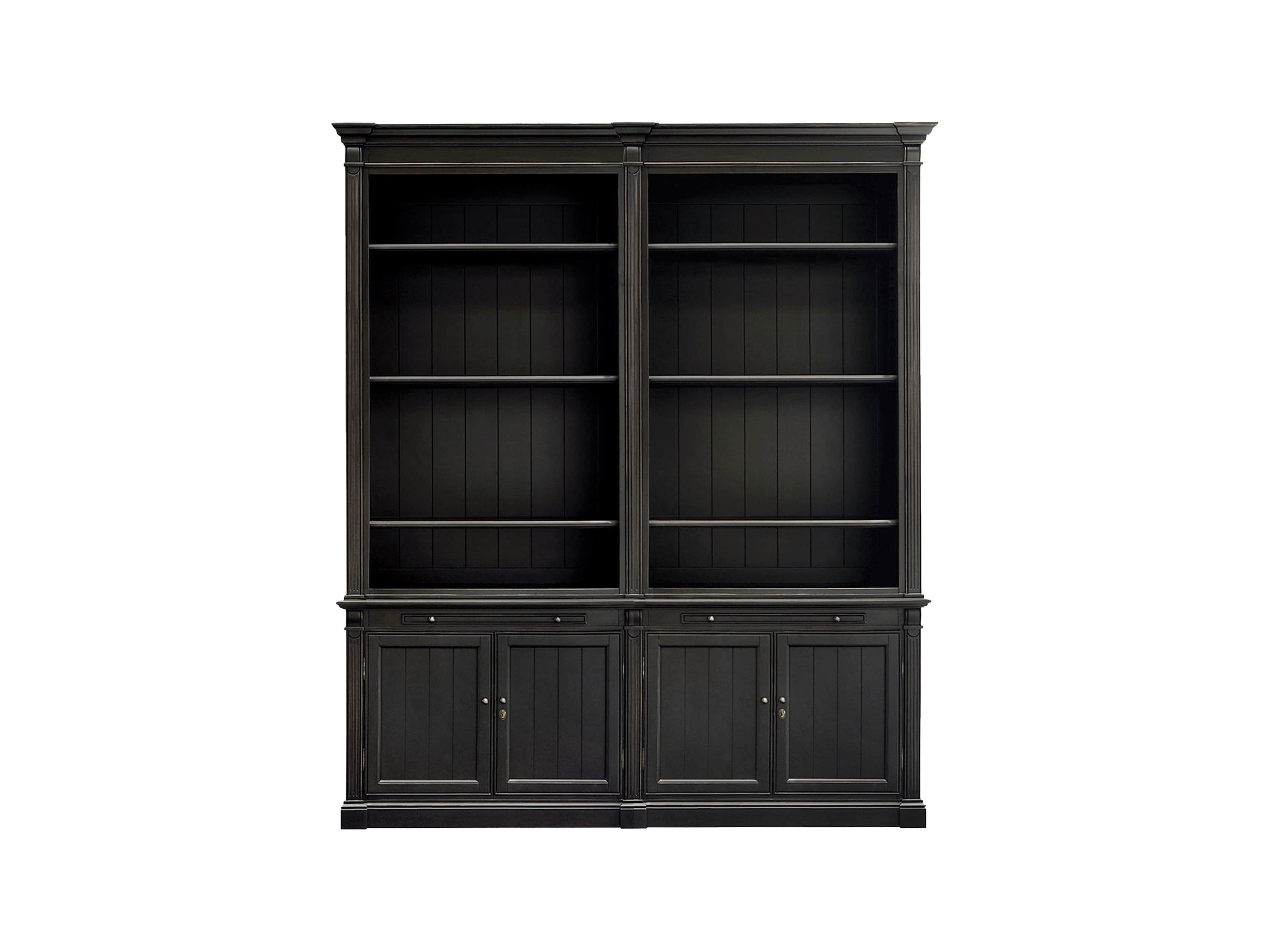 Athens Modular Double Bookcase In Tuxedo Black