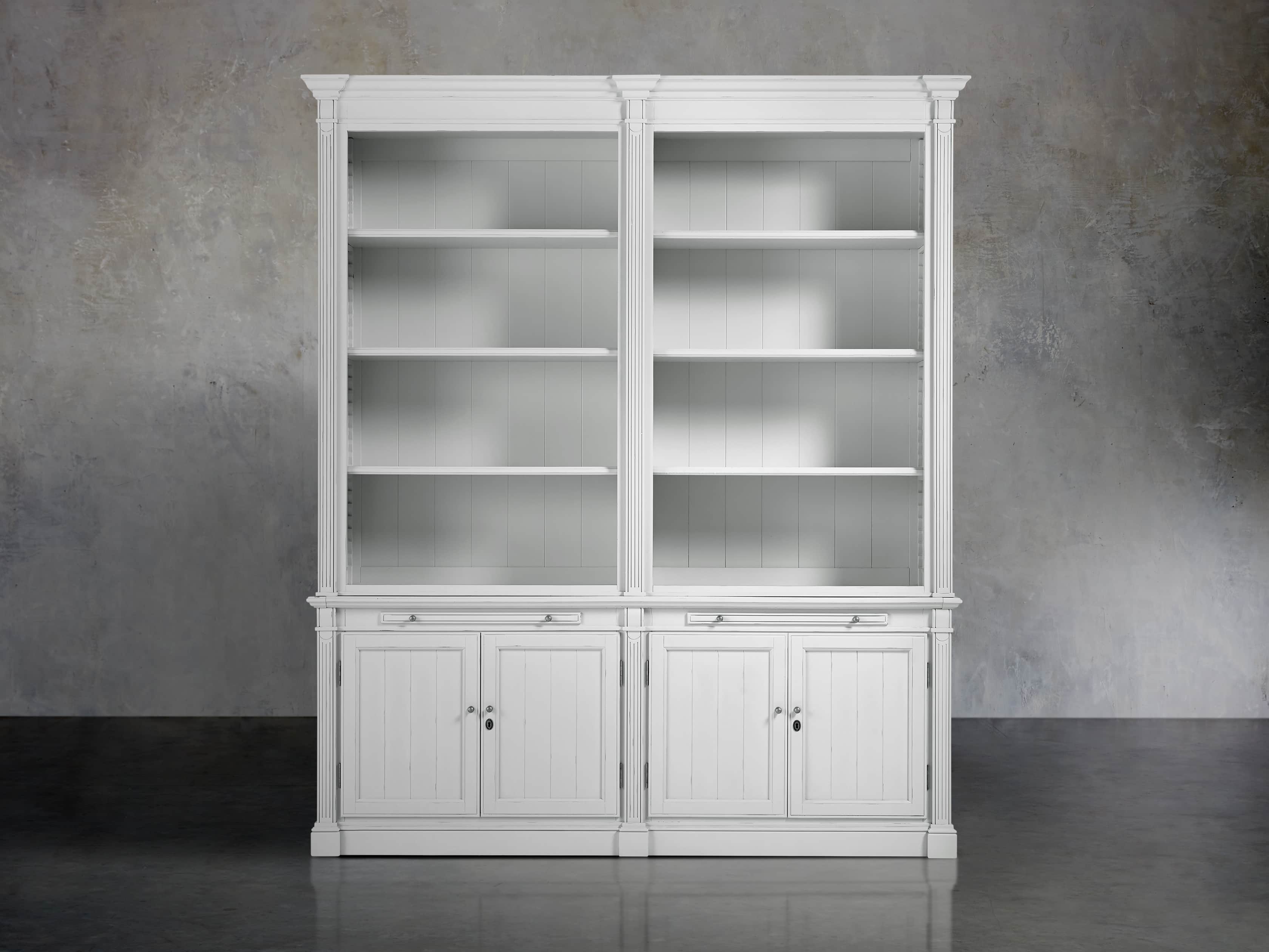 Athens Modular Double Bookcase in Nimbus