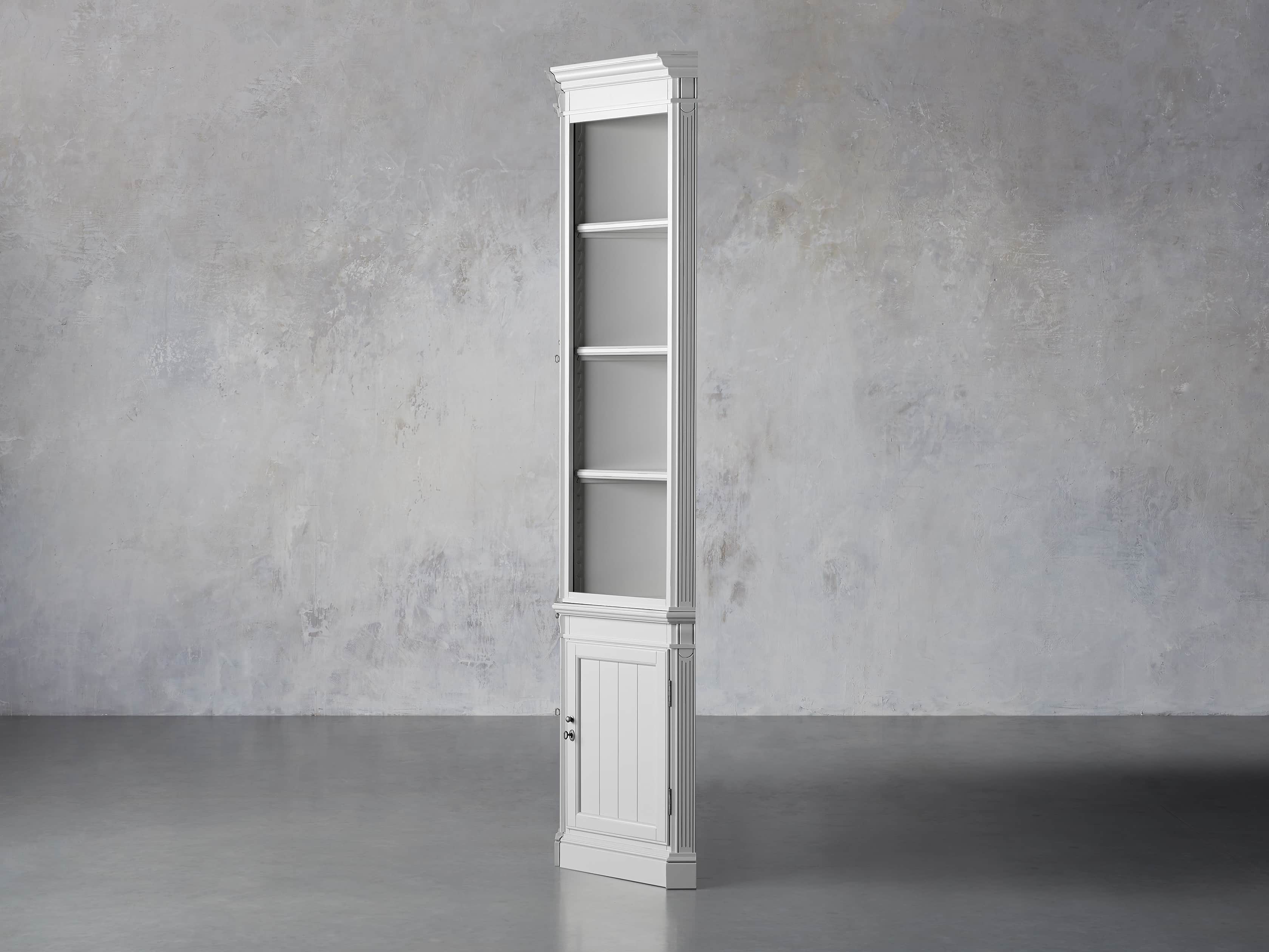 Athens Modular Double Display Cabinet with Angled Bookcases in Nimbus, slide 4 of 10